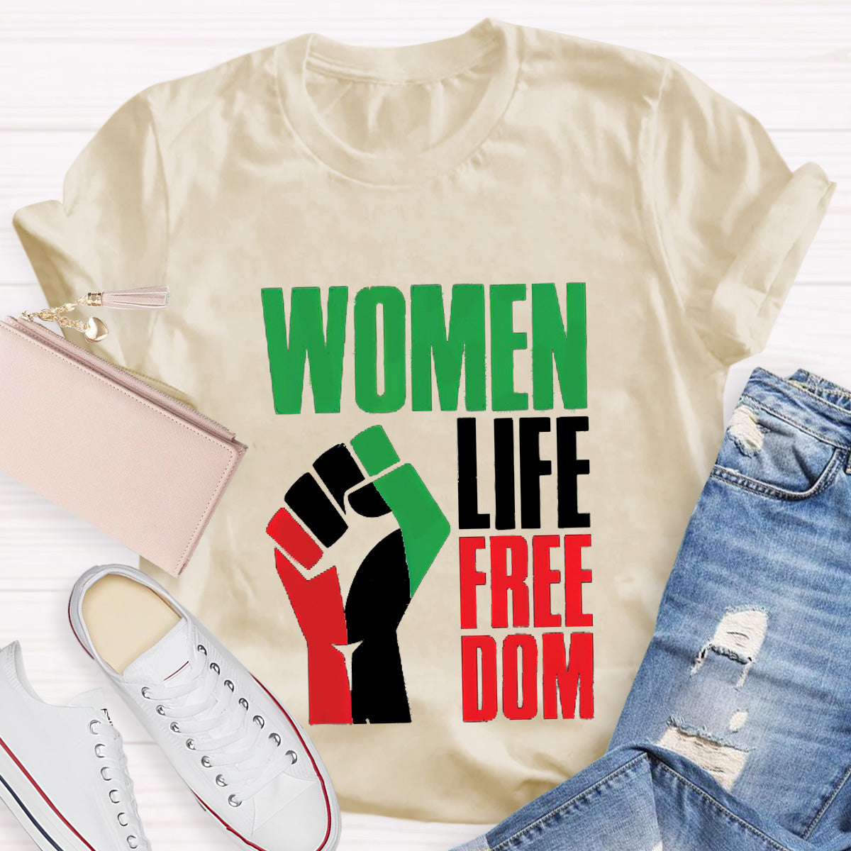 Woman Life Freedom Teacher T-Shirt