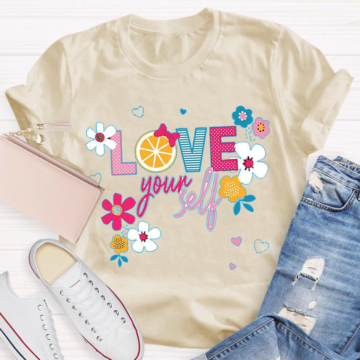 Love Yourself Flower Teacher T-Shirt
