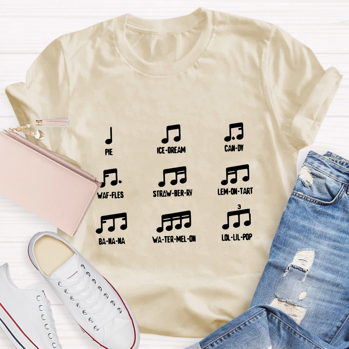Pie Banana Candy Music Teacher T-Shirt