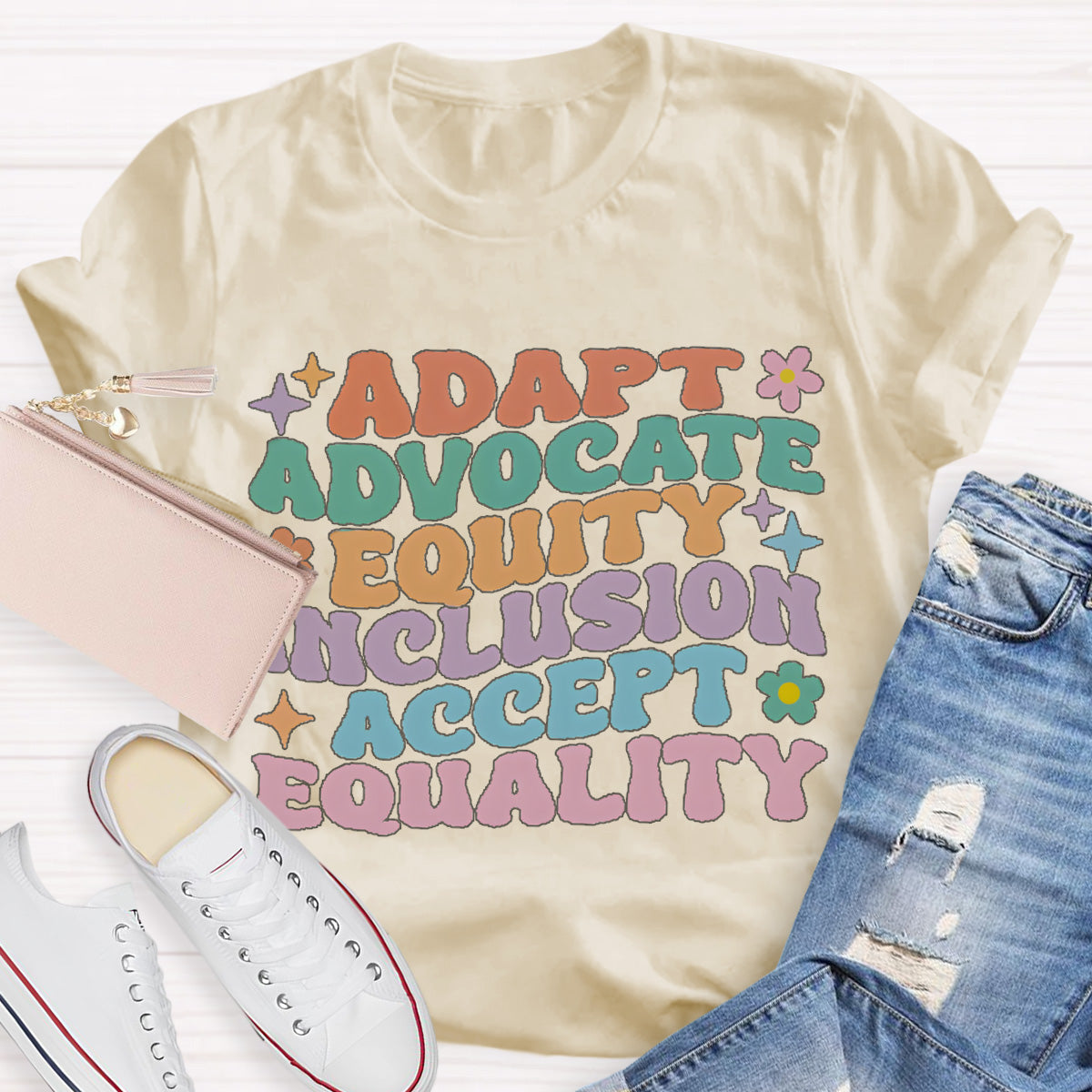 Adapt Advocate Equity Accept Teacher T-Shirt