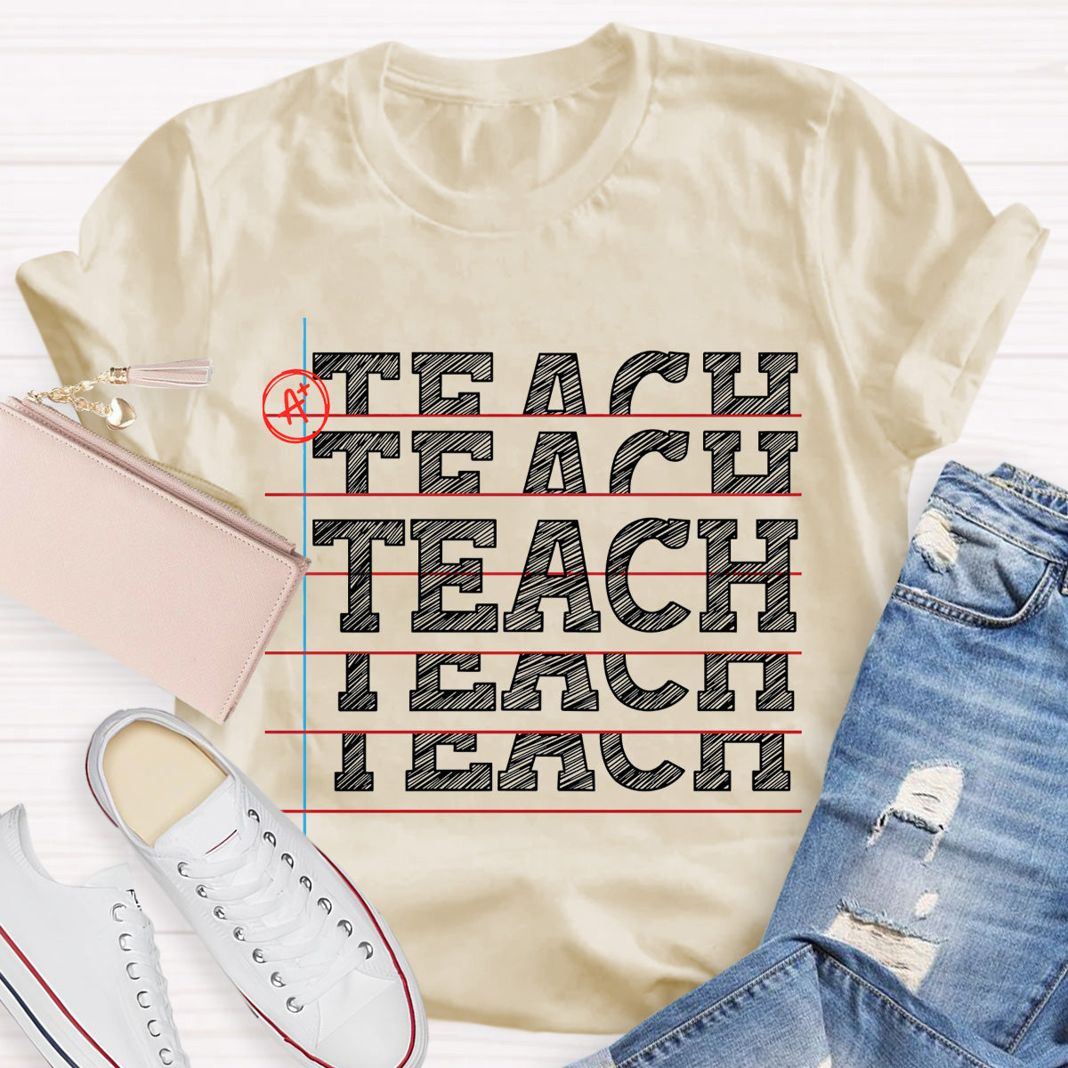 Teach Black Letters Teacher T-Shirt