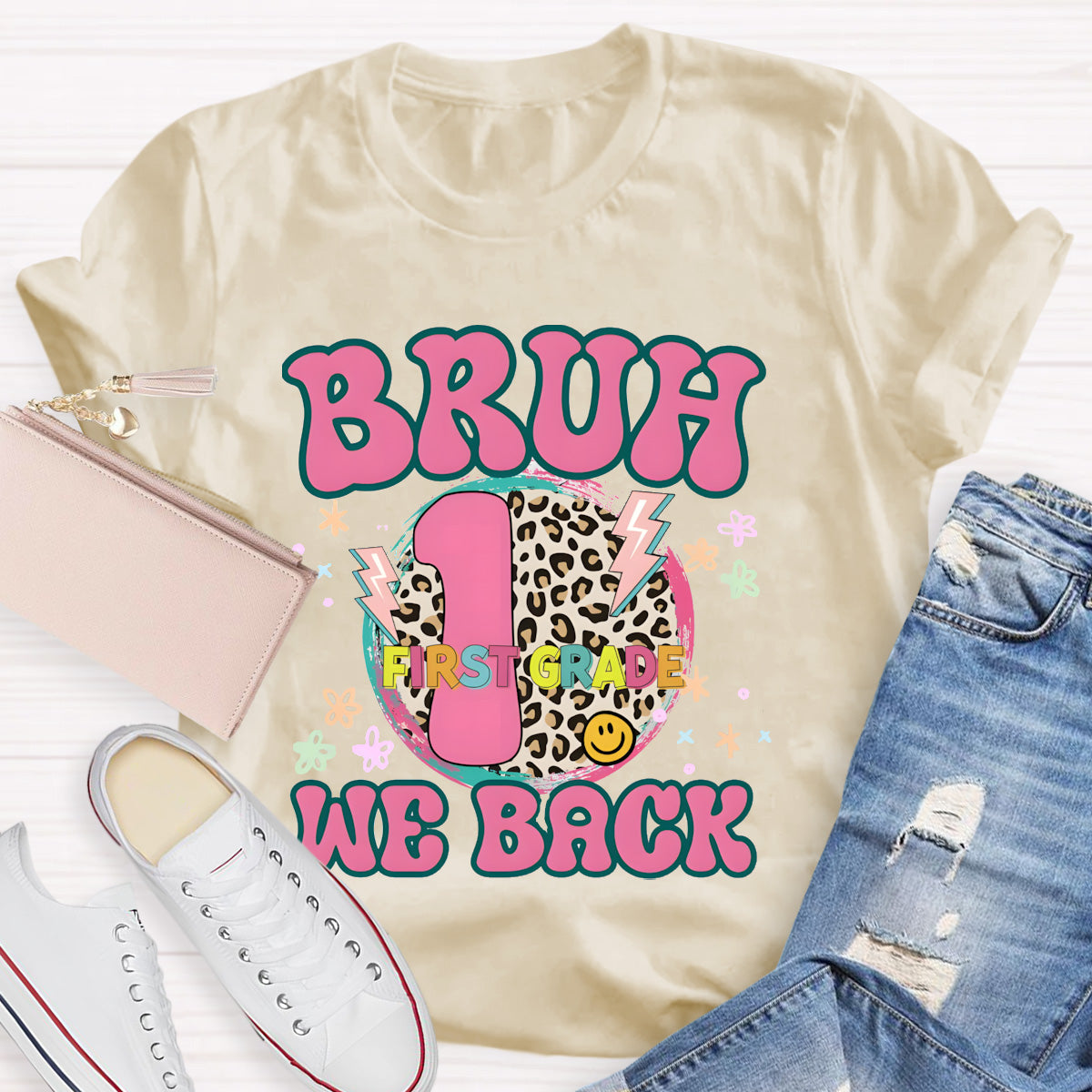 Personalized Grade Bruh We Back Teacher T-Shirt