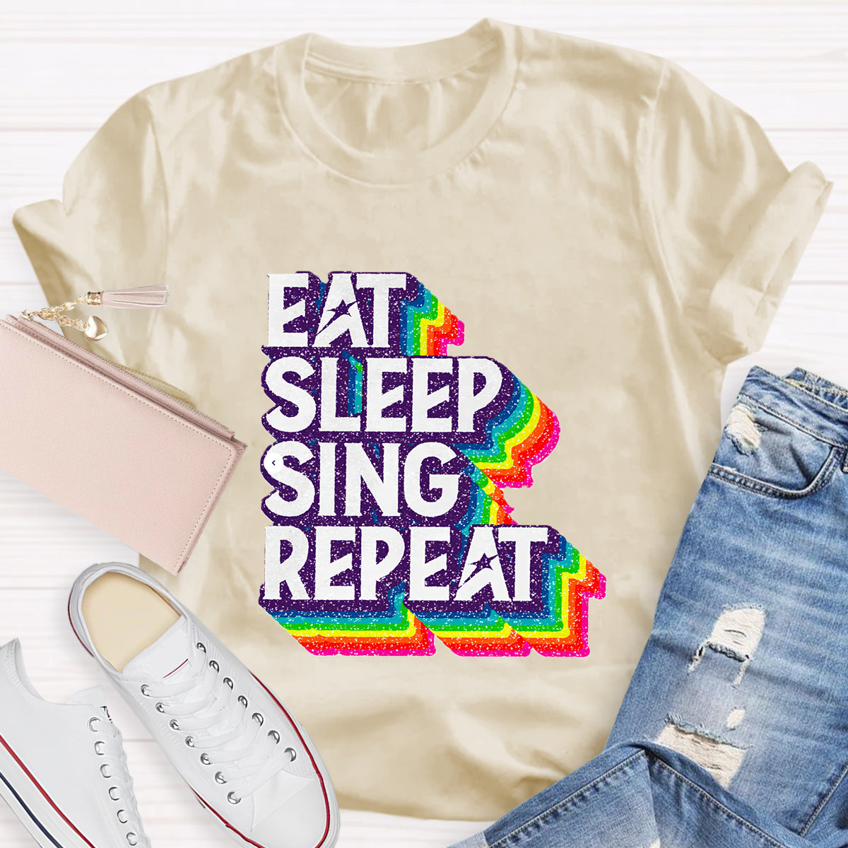 Eat Sleep Sing Repeat Teacher T-Shirt