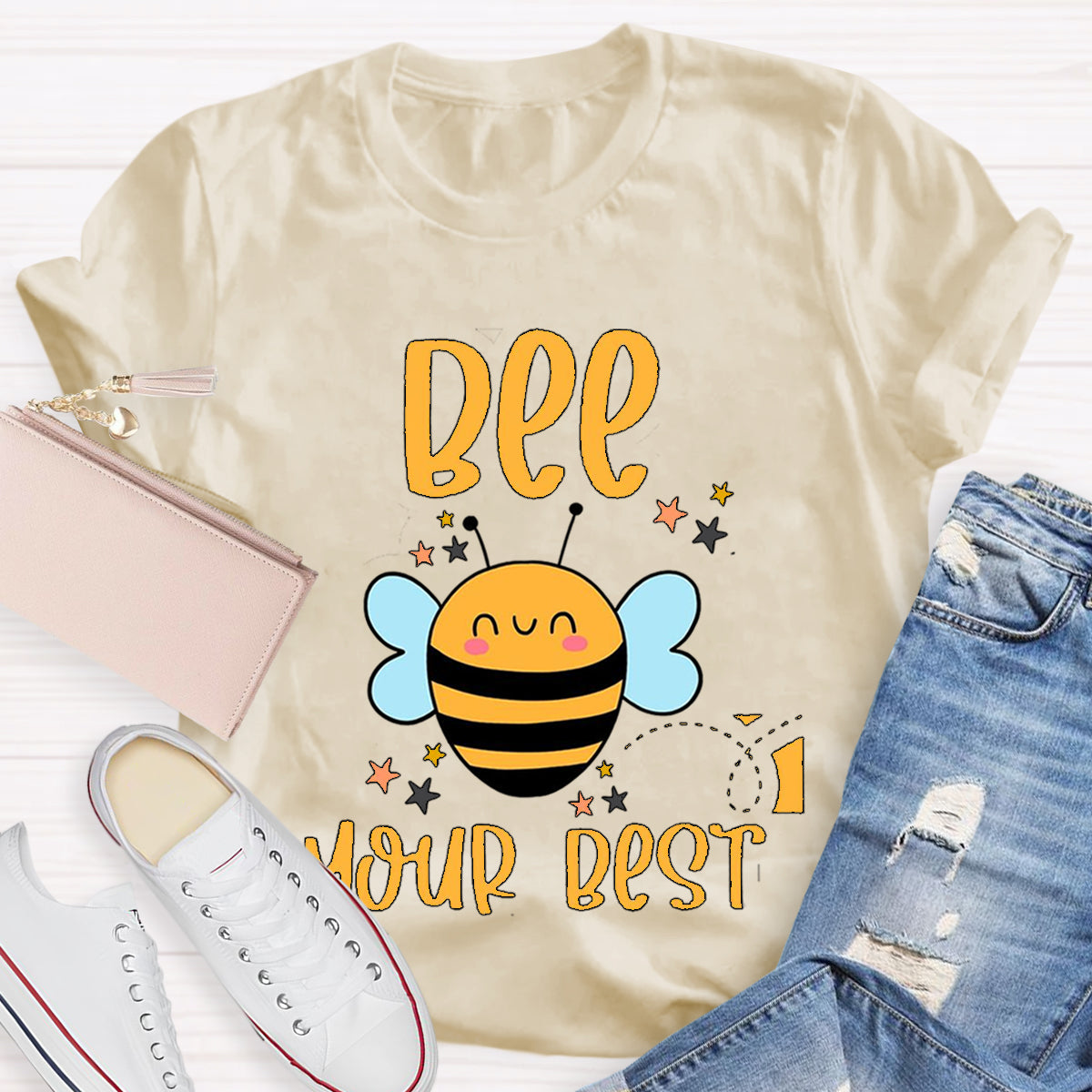 Positive Affirmation Bee Your Best Teacher T-Shirt
