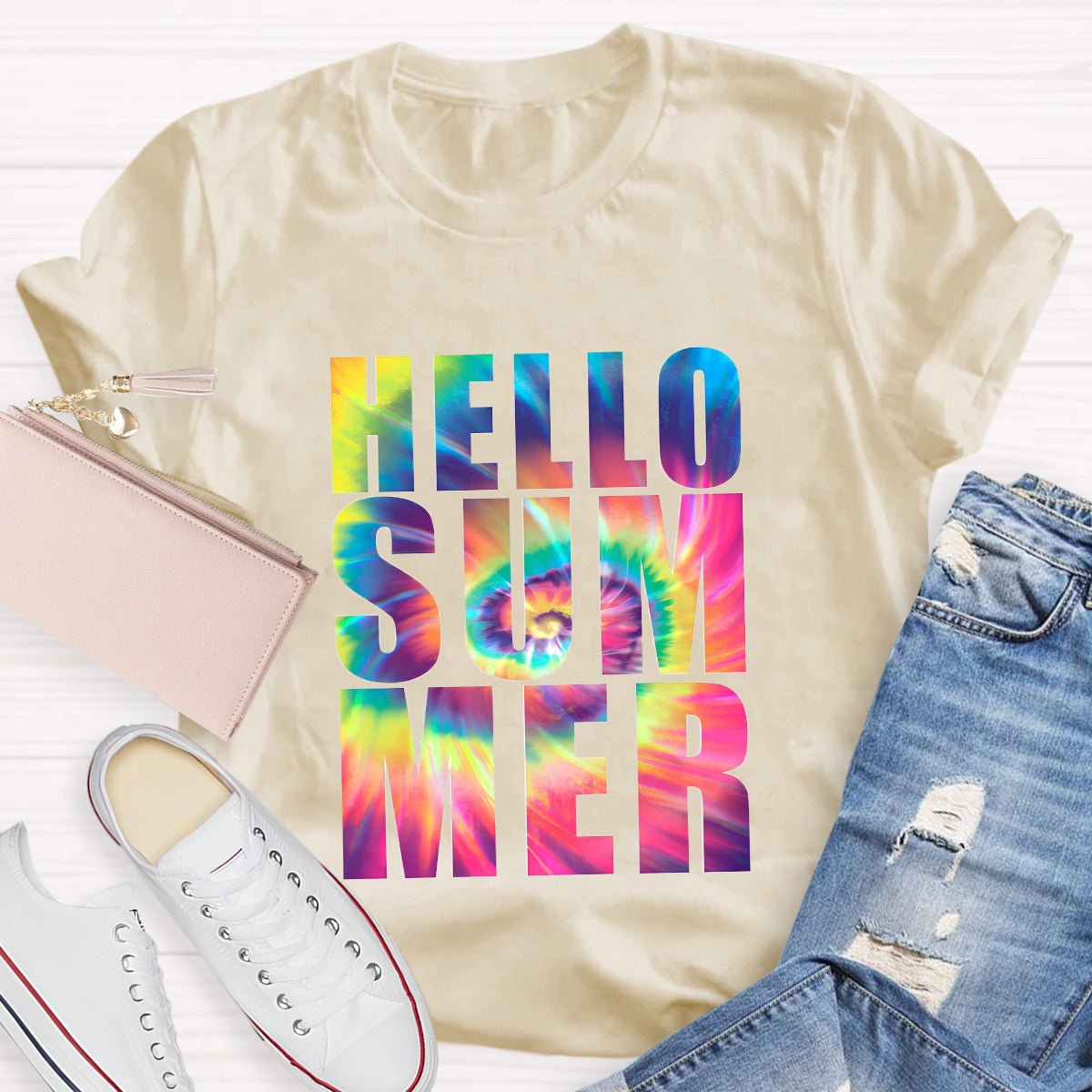 Hello Summer Rainbow Teacher T-Shirt