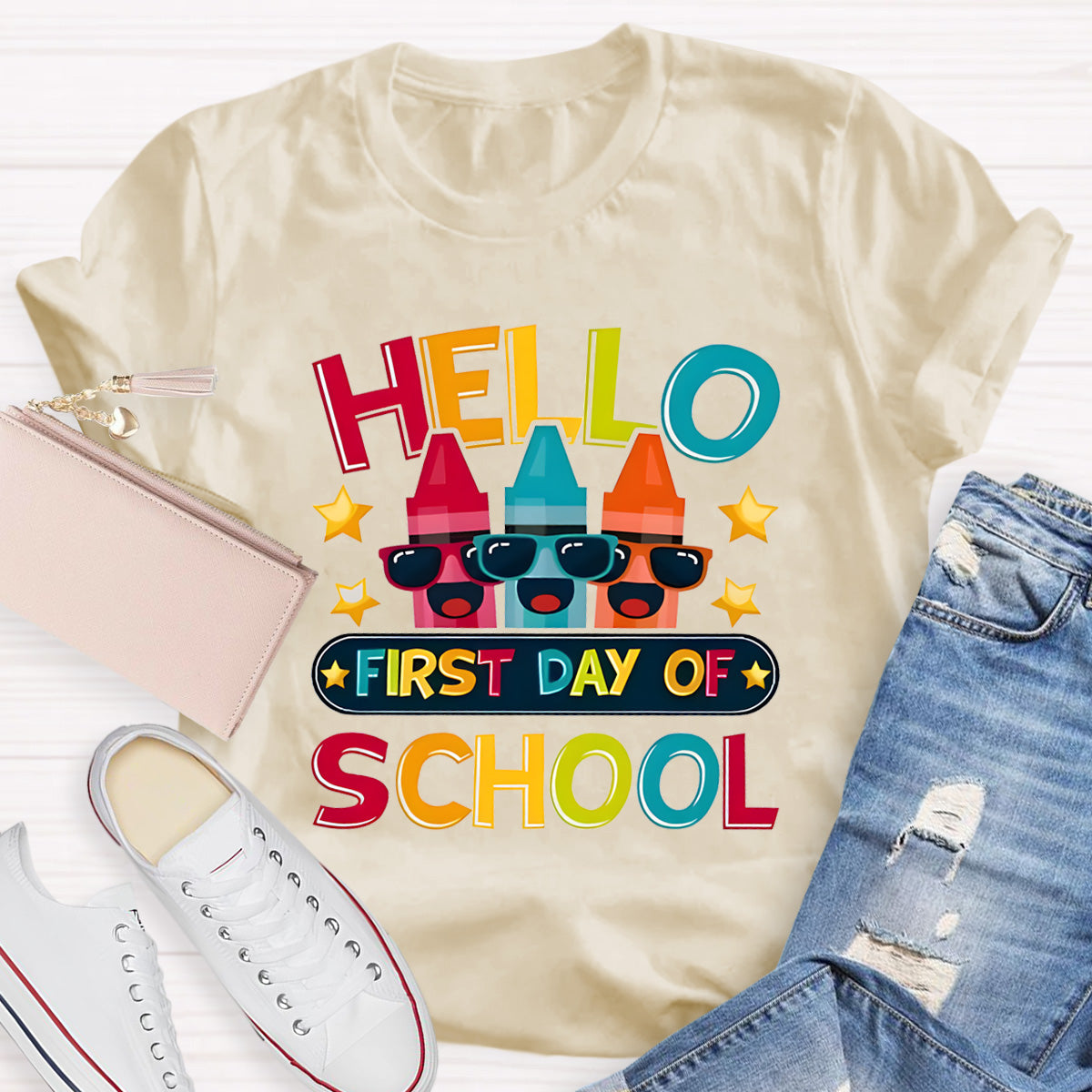 Hello First Day Of School Teacher T-Shirt