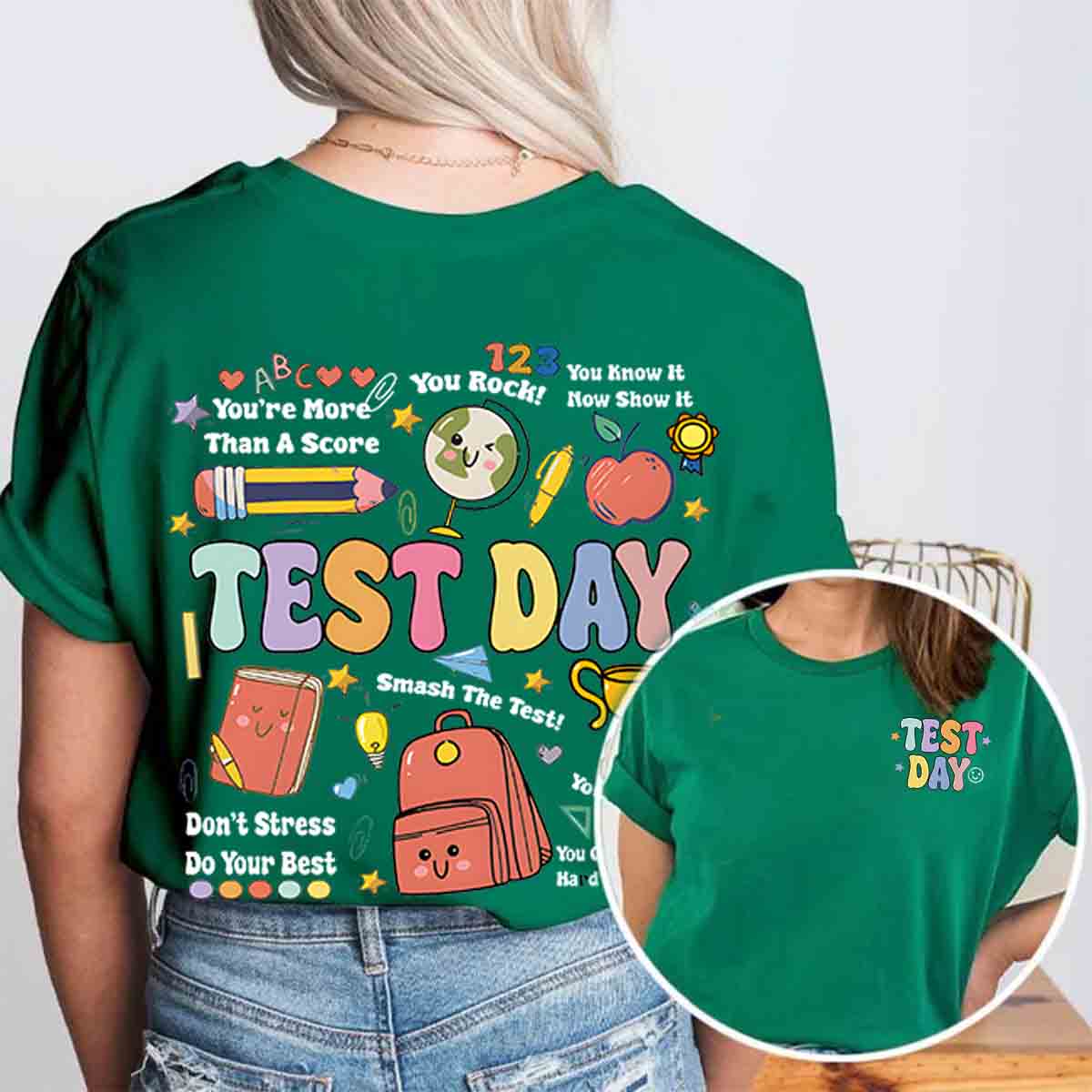 Rock The Test Day Double Printed T-shirt