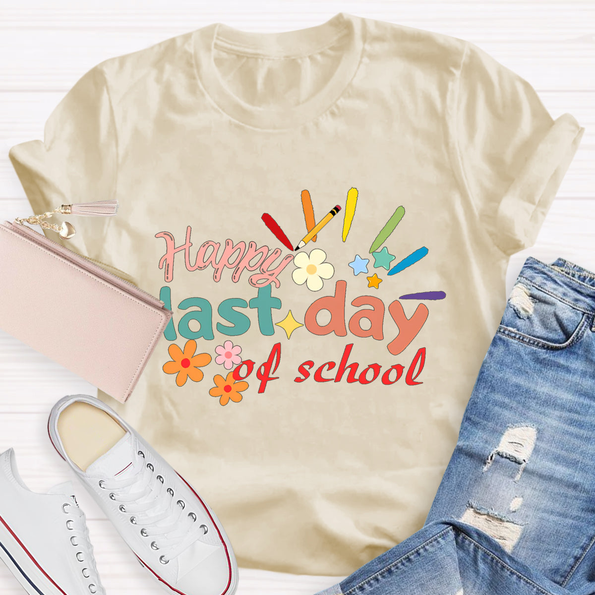 Happy Last Day Of School Flower T-Shirt