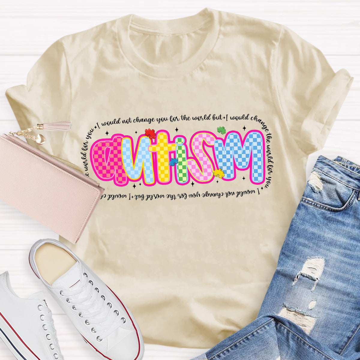 Autism I Would Change The World For You Teacher T-Shirt