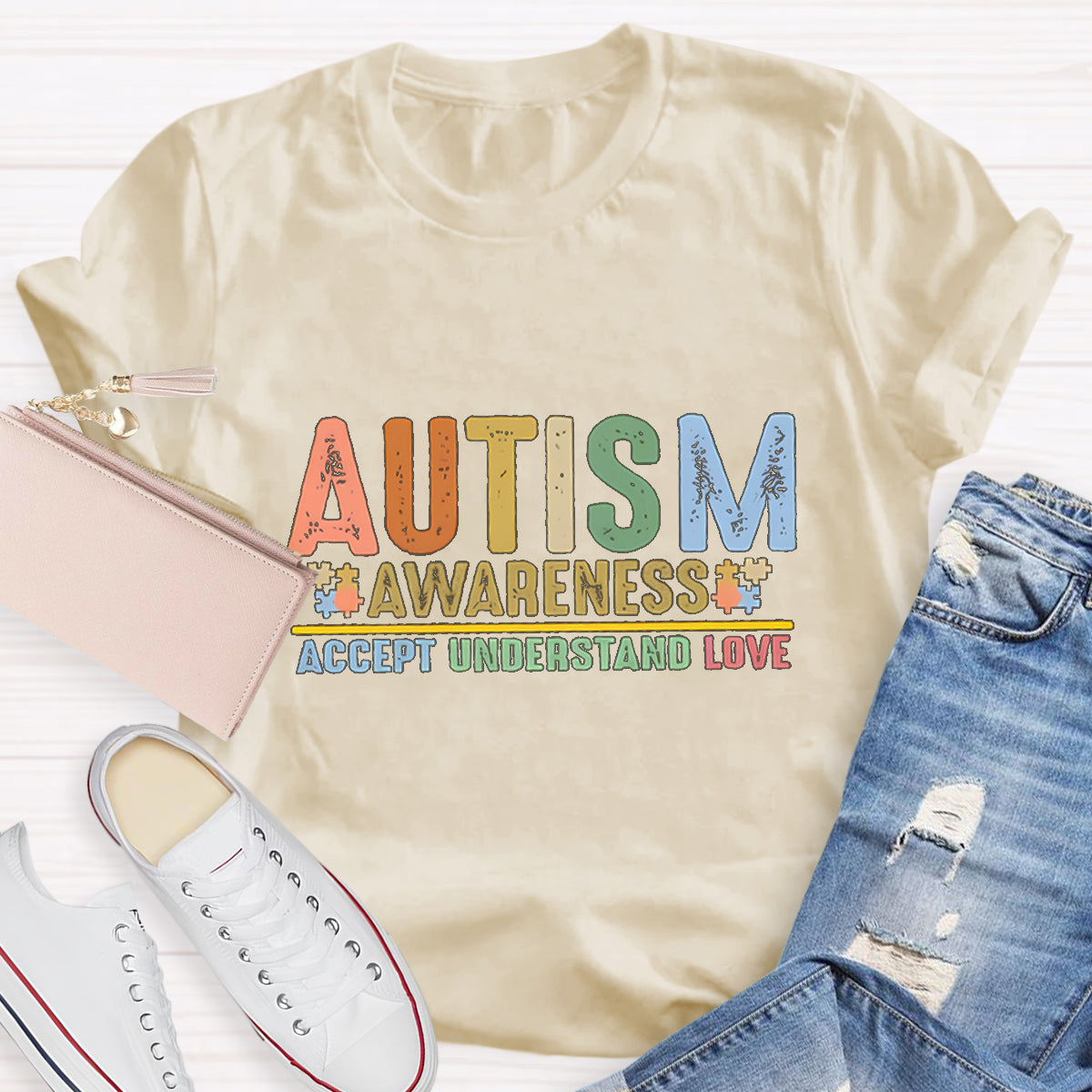 Autism Awareness Accept Understand Love Teacher T-Shirt