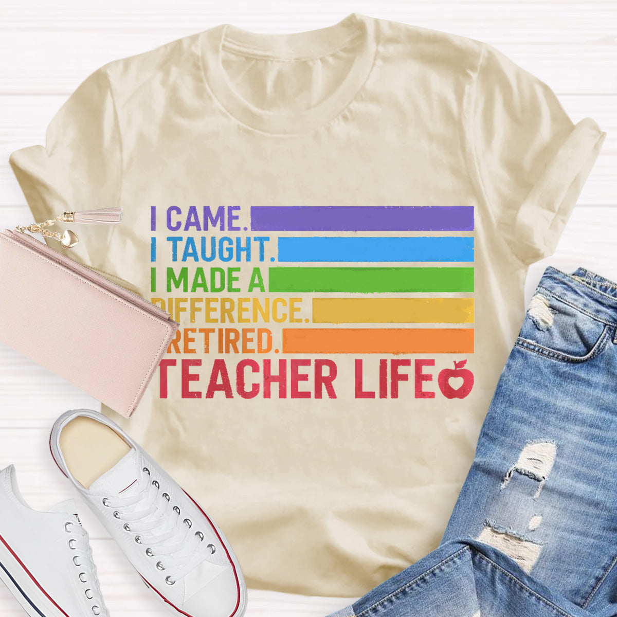 Teacher Life Red  Apple Teacher T-Shirt
