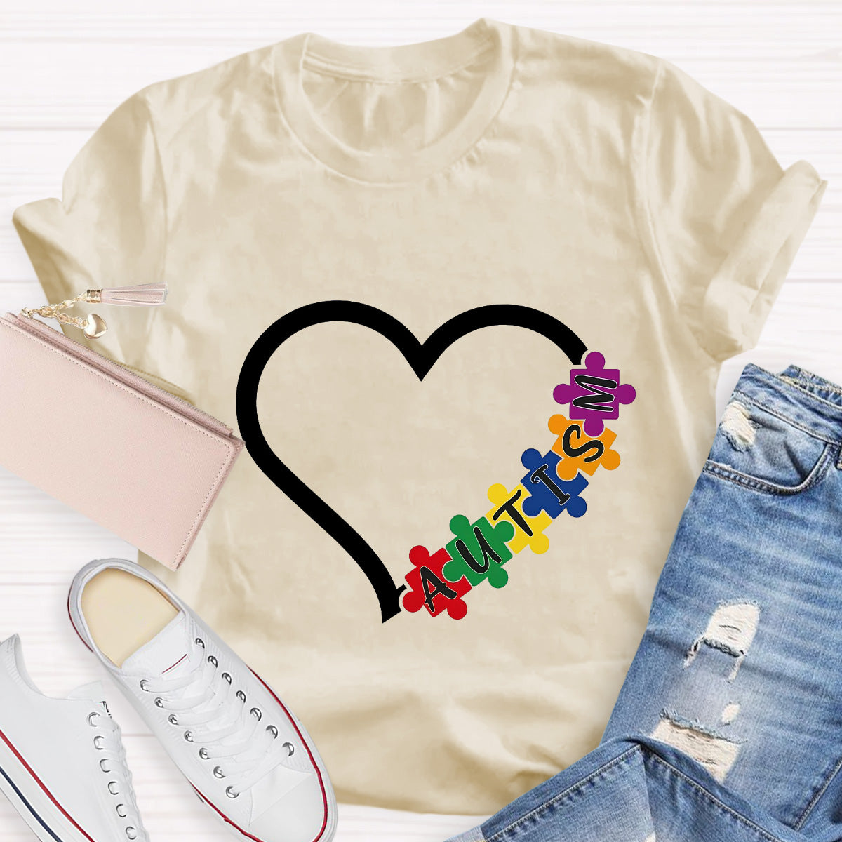 Autism Heart Teacher T-Shirt