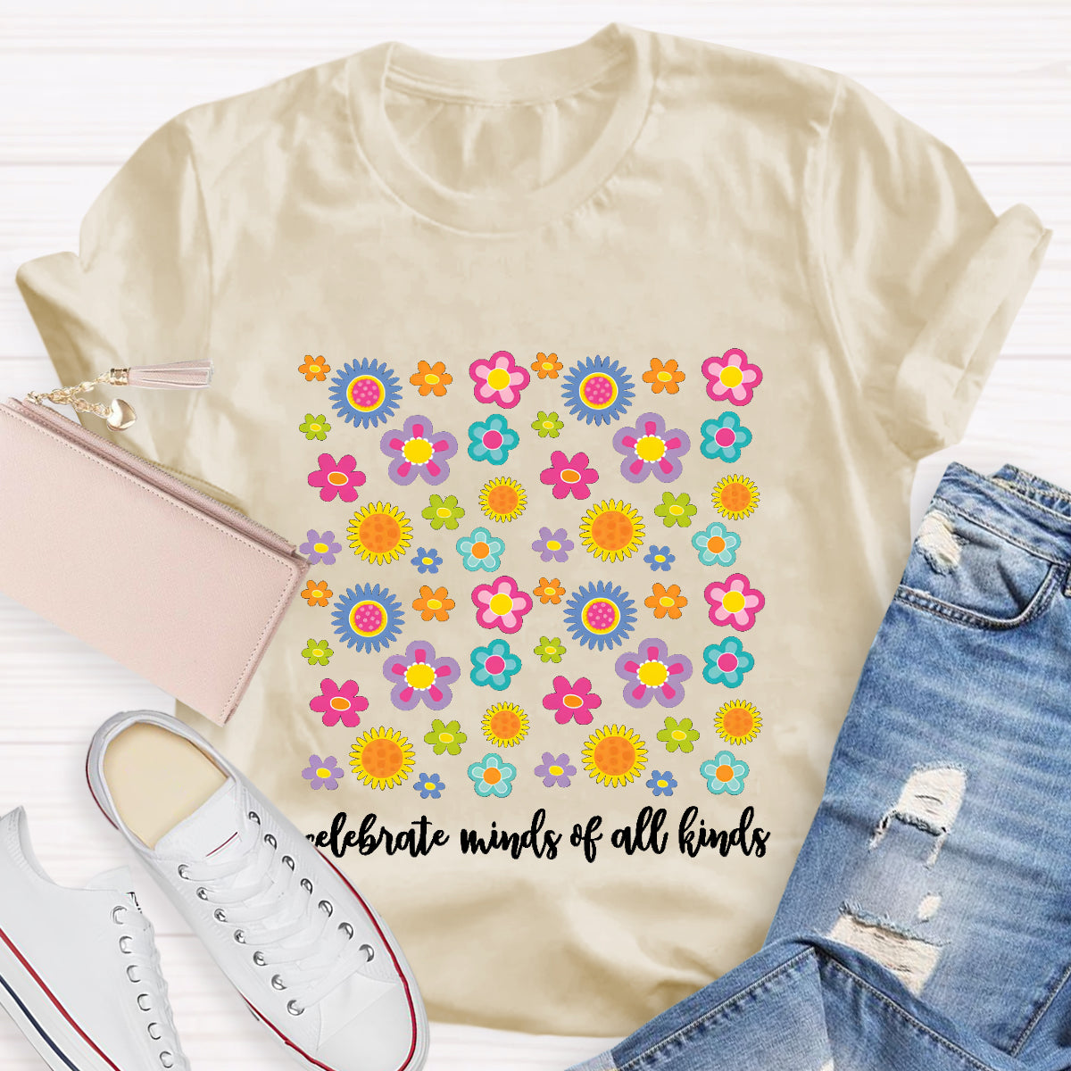 Floral Celebrate Minds Of All Kinds T-Shirt