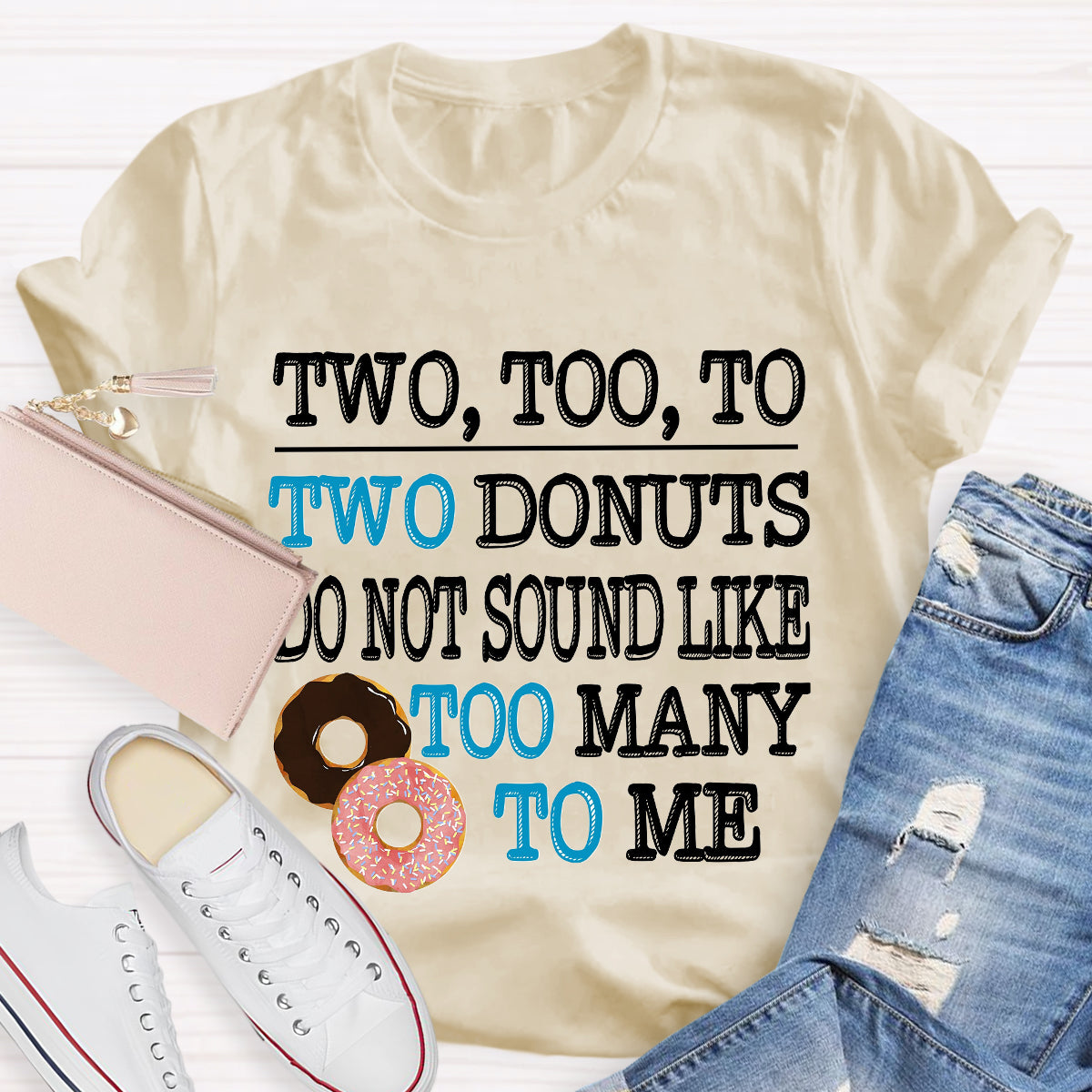 Two Too To Two Donuts English Teacher T-Shirt