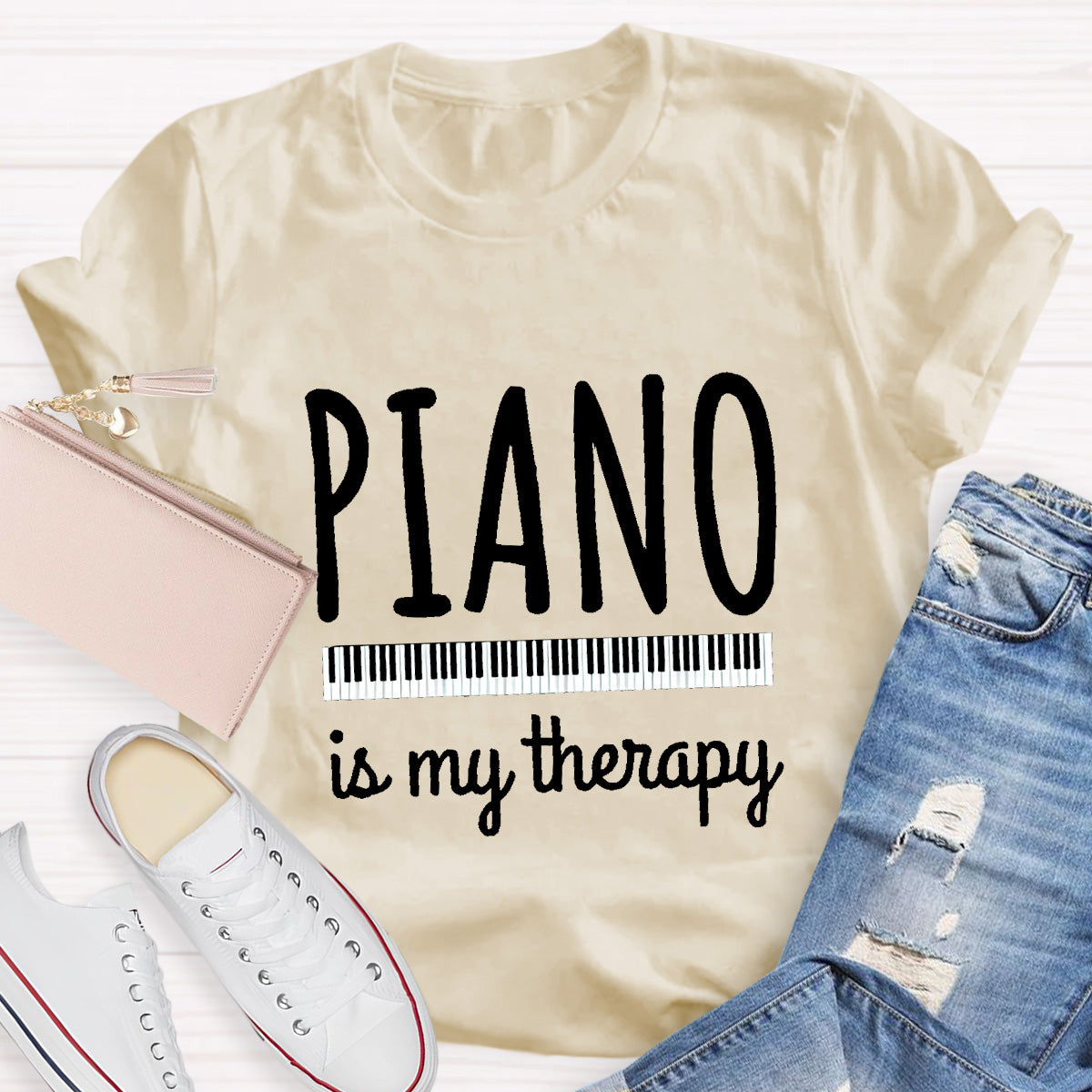 Piano Is My Therapy Teacher T-Shirt