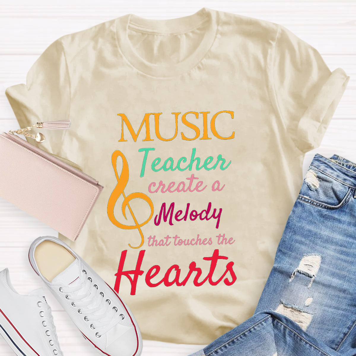 Music Teachers Touch Hearts One Note At A Time T-Shirt