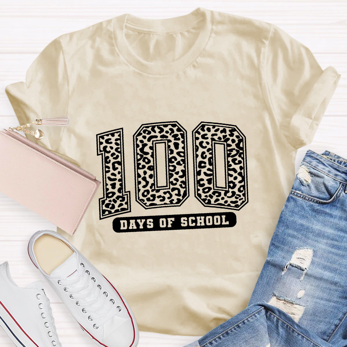 100 Days Of School Polka Dots Teacher T-Shirt