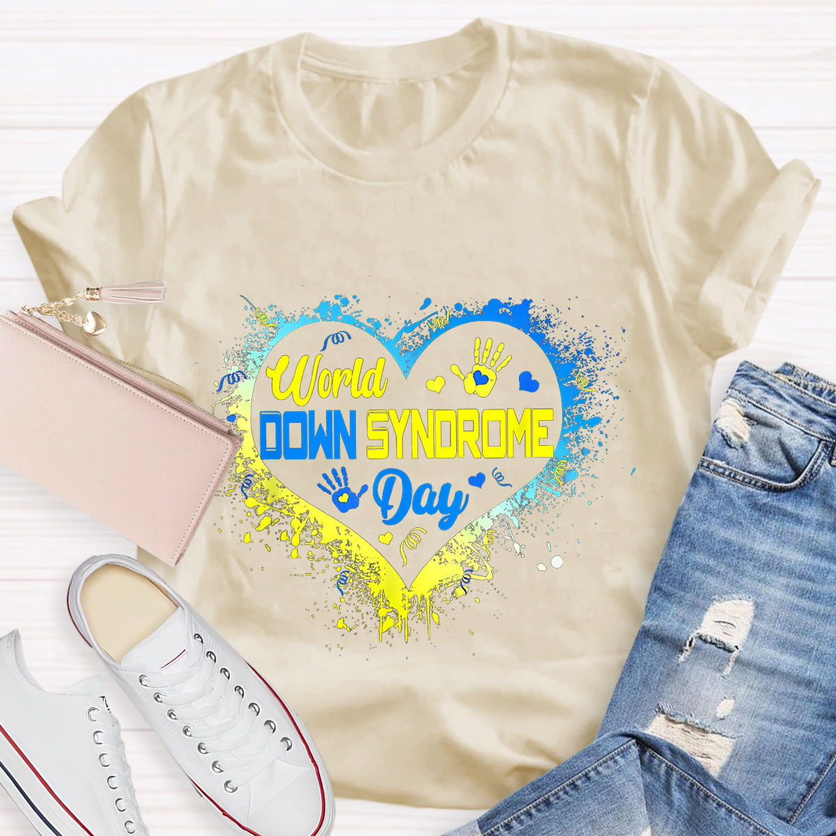Heart Down Syndrome Day Heart T-Shirt