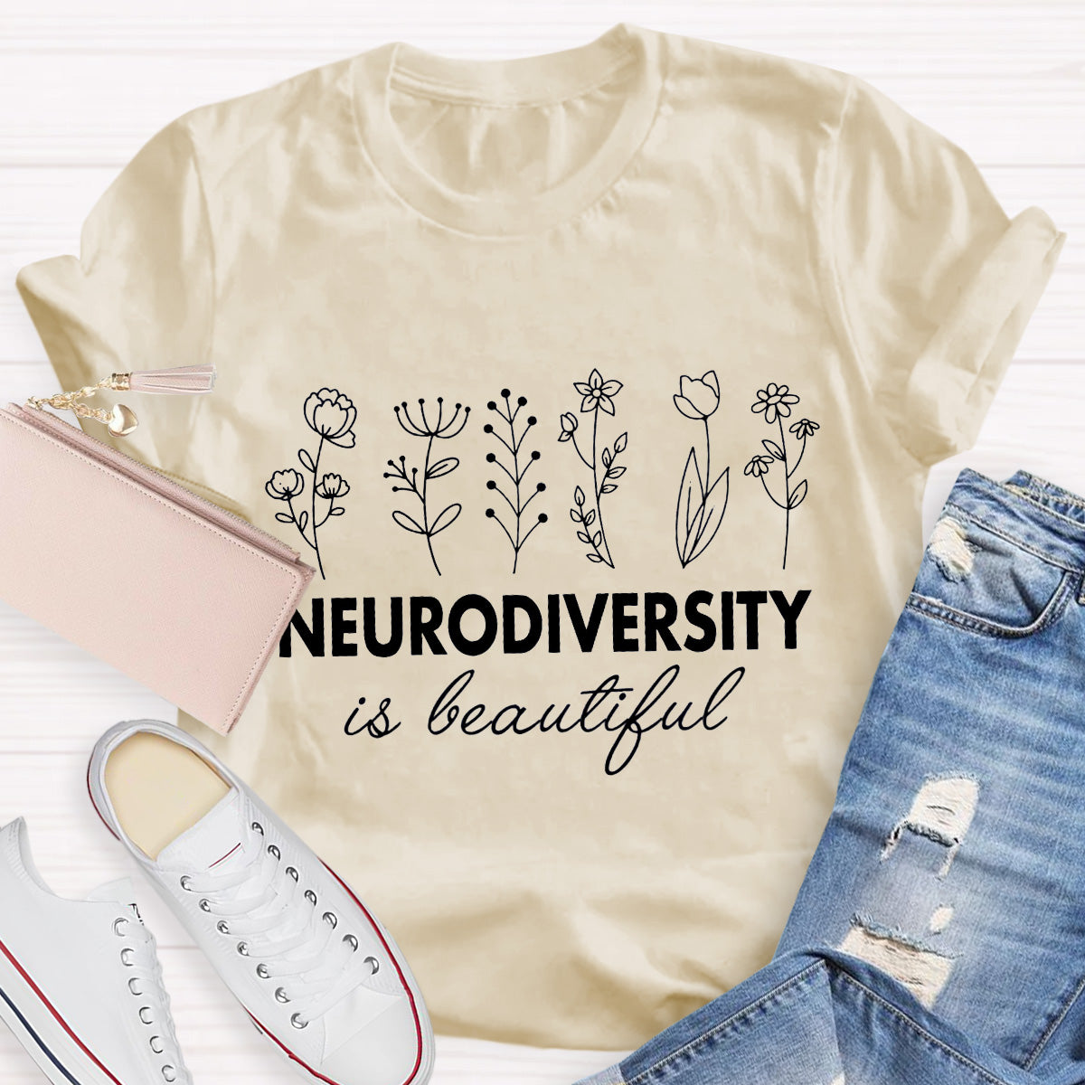 Neurodiversity Is Beautiful Teacher T-Shirt