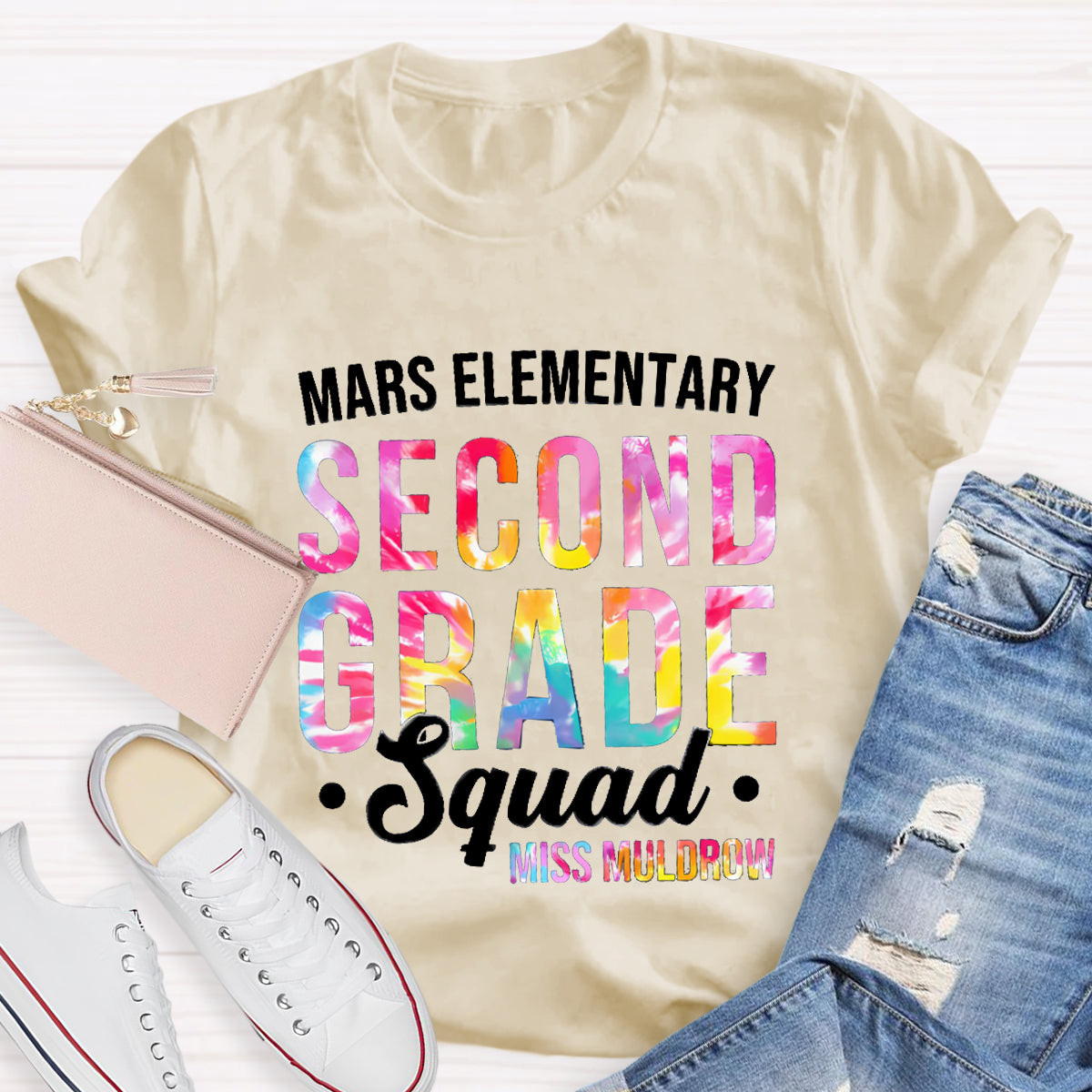 Personalized School Name And Grade Squad Teacher's Name T-Shirt