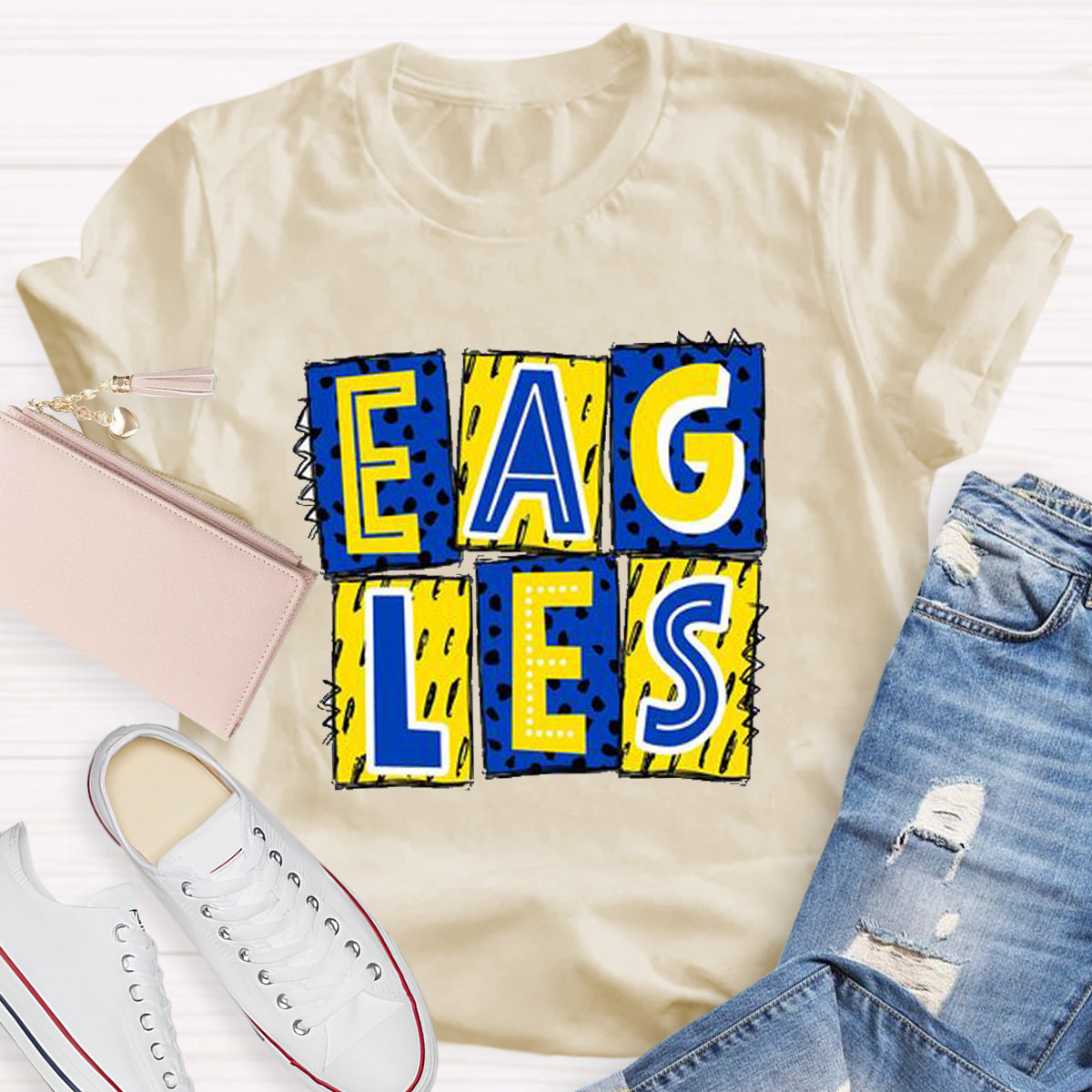 Personalized School Mascot Eagles Teacher T-Shirt