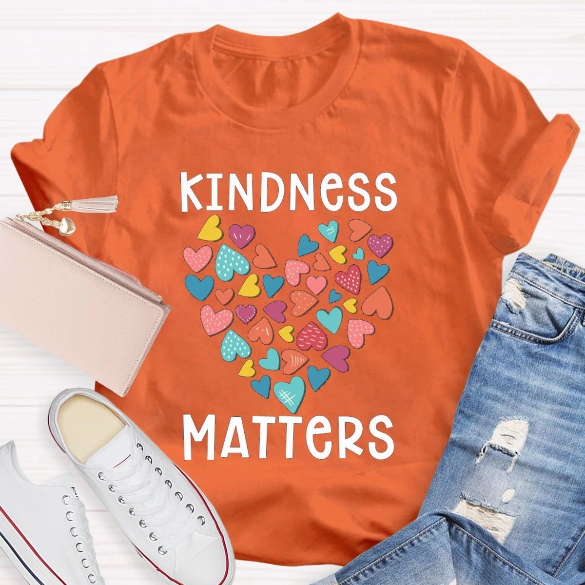 Kindness Matters Colorful Heart T-Shirt