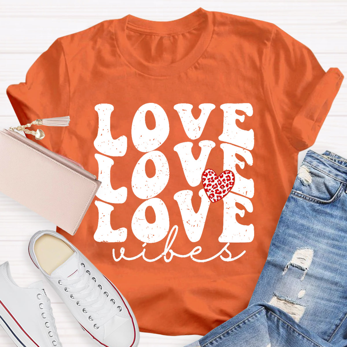 Love Vibes Valentine's Day Teacher T-Shirt