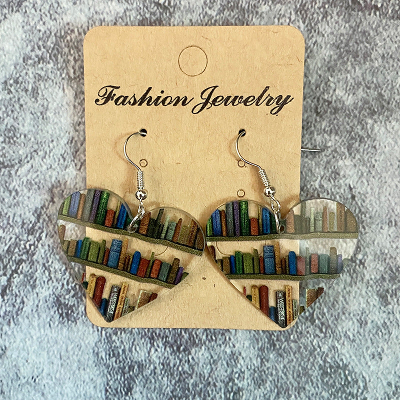 Interlocking Bookshelf Acrylic Earrings