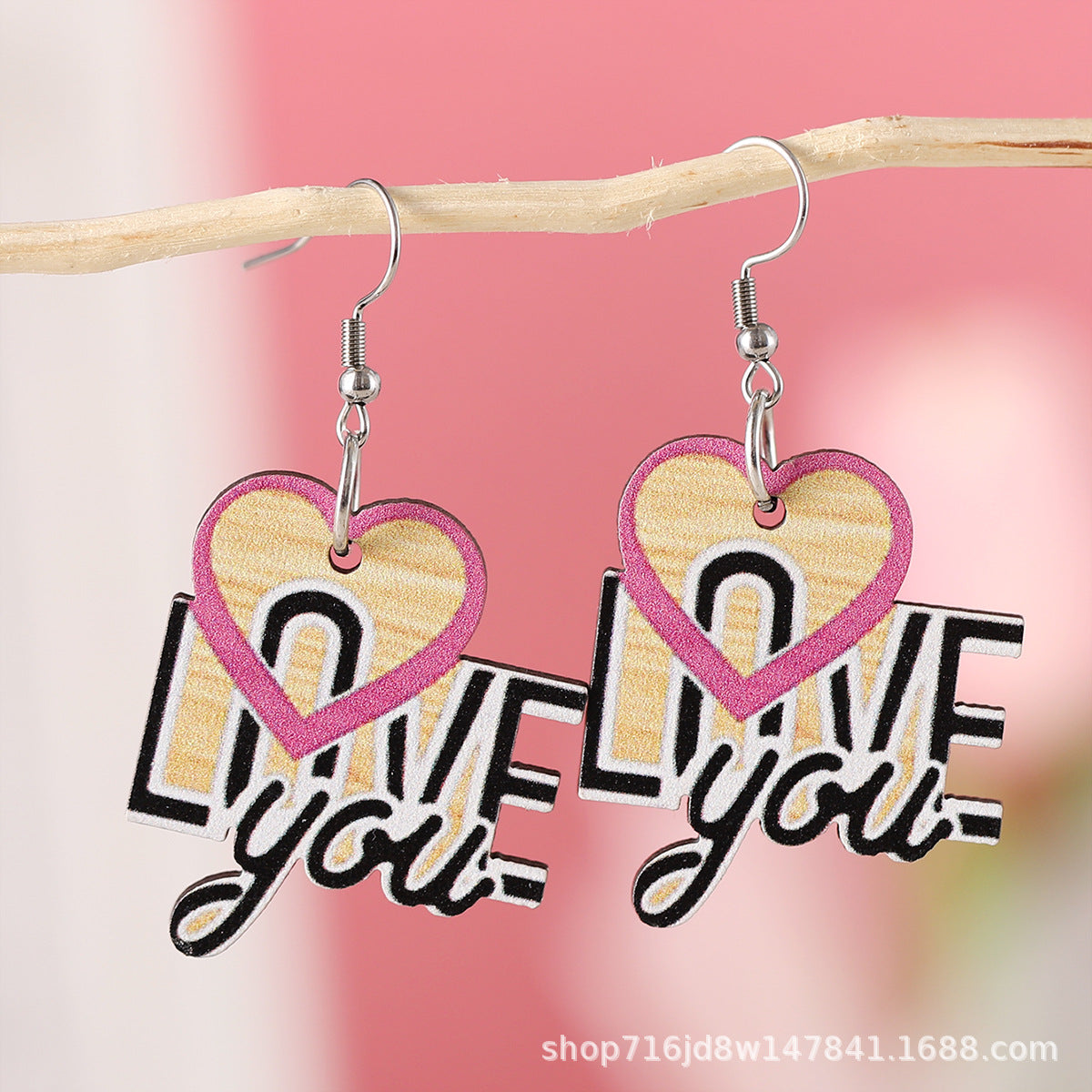 Heart-Shaped Bear And Rose Envelope With "I Love You" Pendant