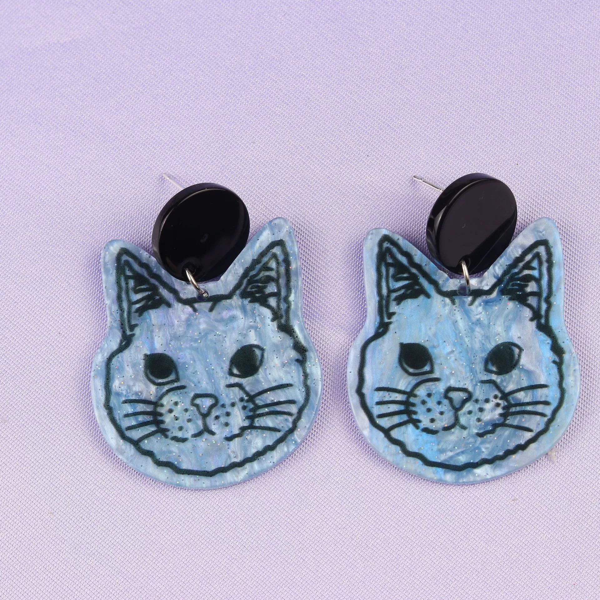 Art Cartoon Cat Acrylic Earrings