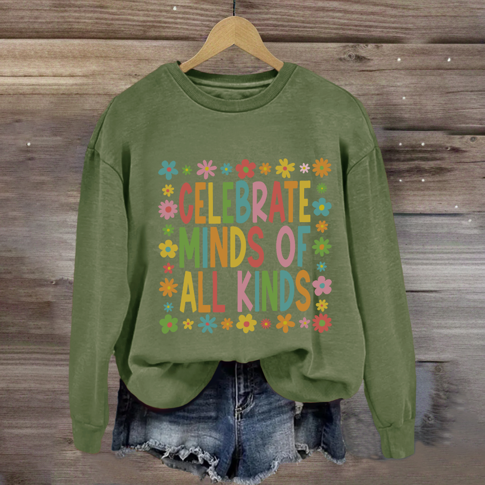 Celebrate Minds of All Kinds Floral Square Sweatshirt