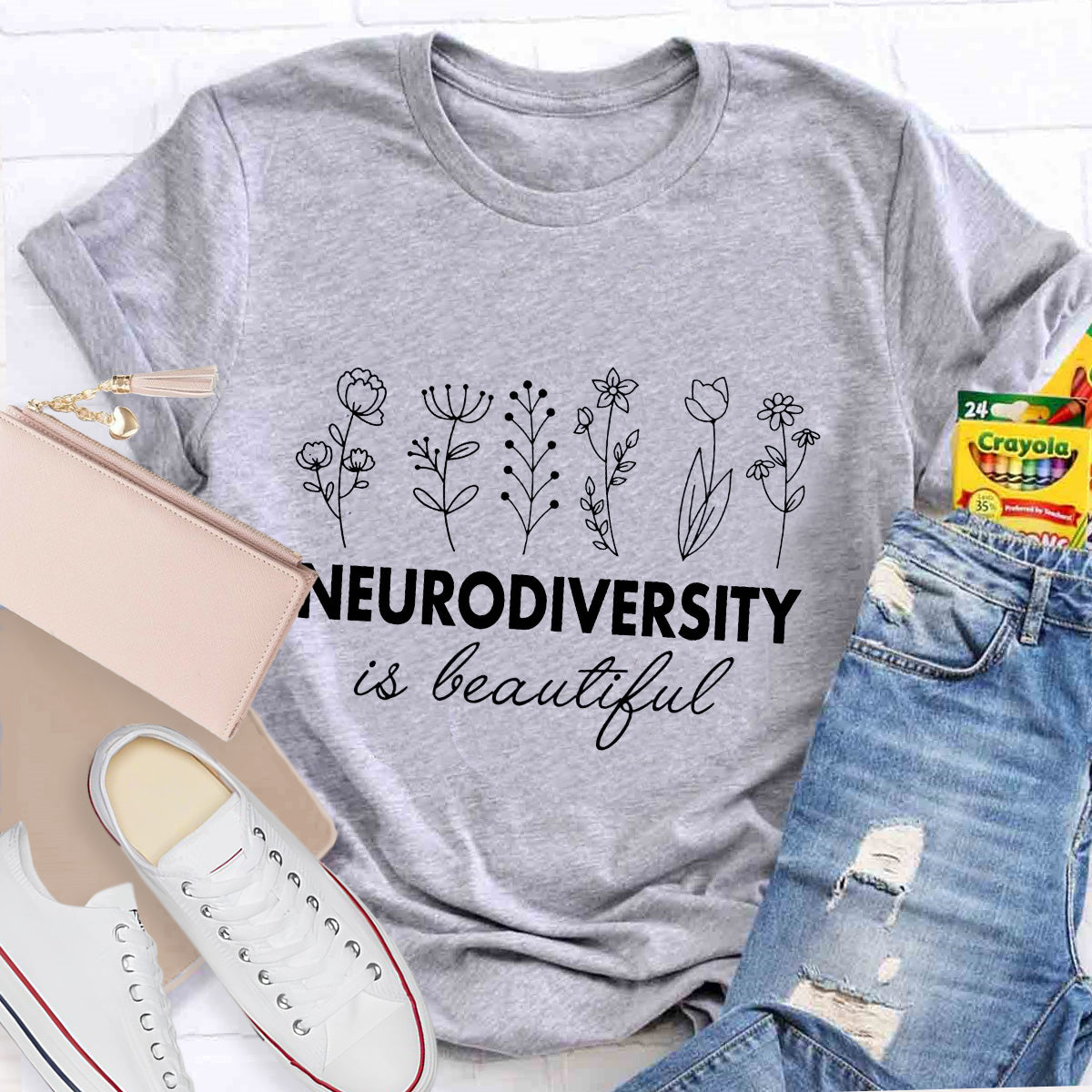 Neurodiversity Is Beautiful Teacher T-Shirt