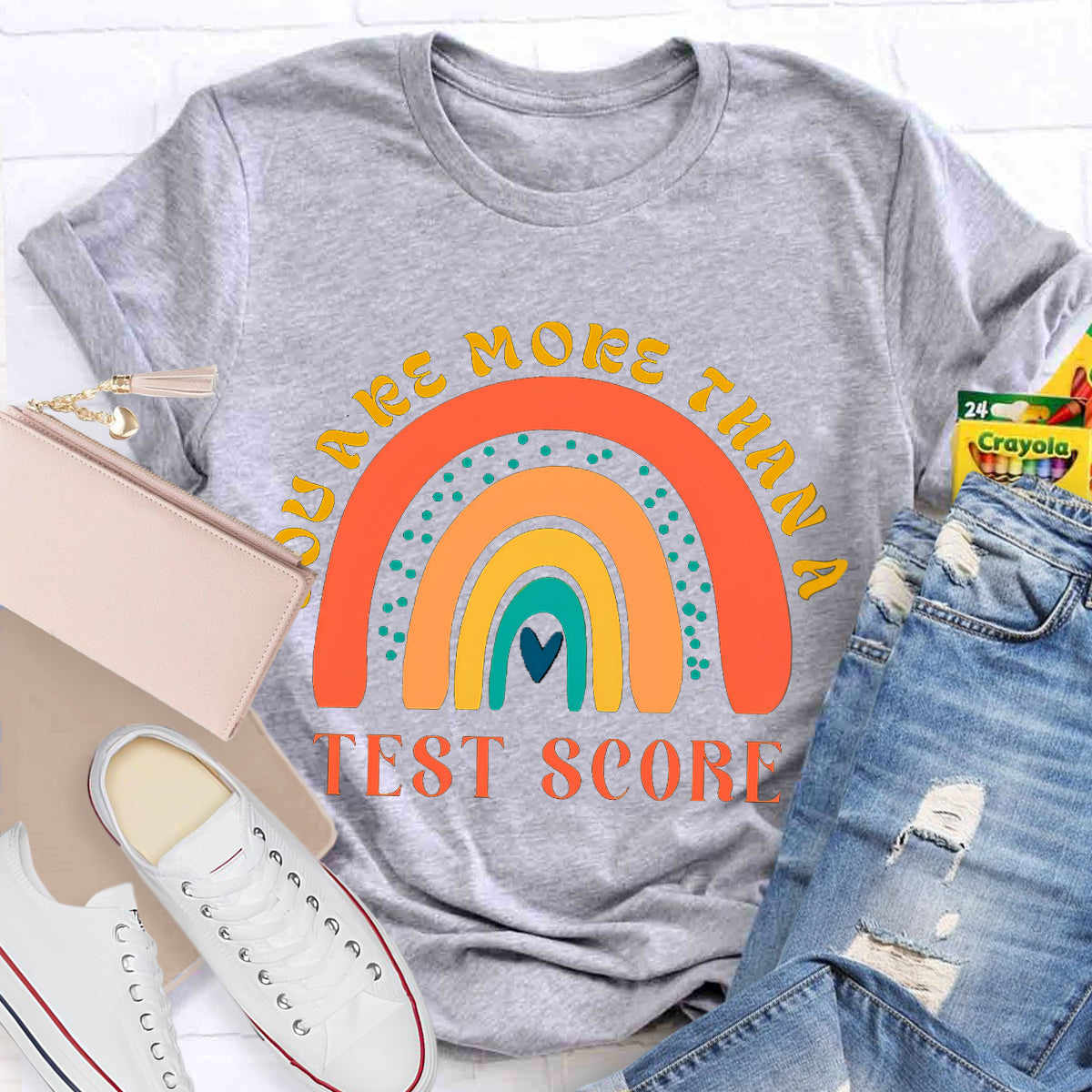 You Are More Than Test Score Rainbow Teacher T-Shirt