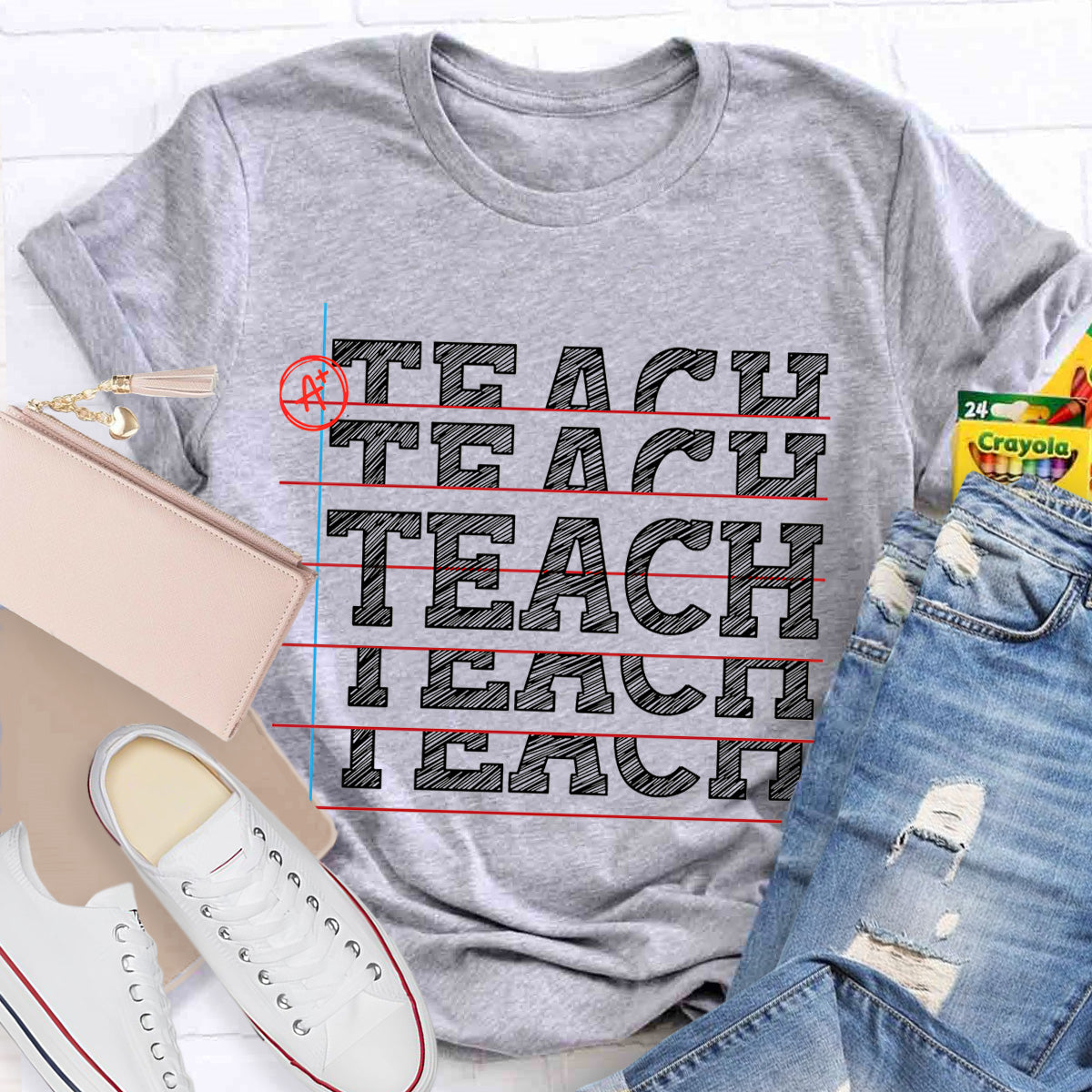 Teach Black Letters Teacher T-Shirt