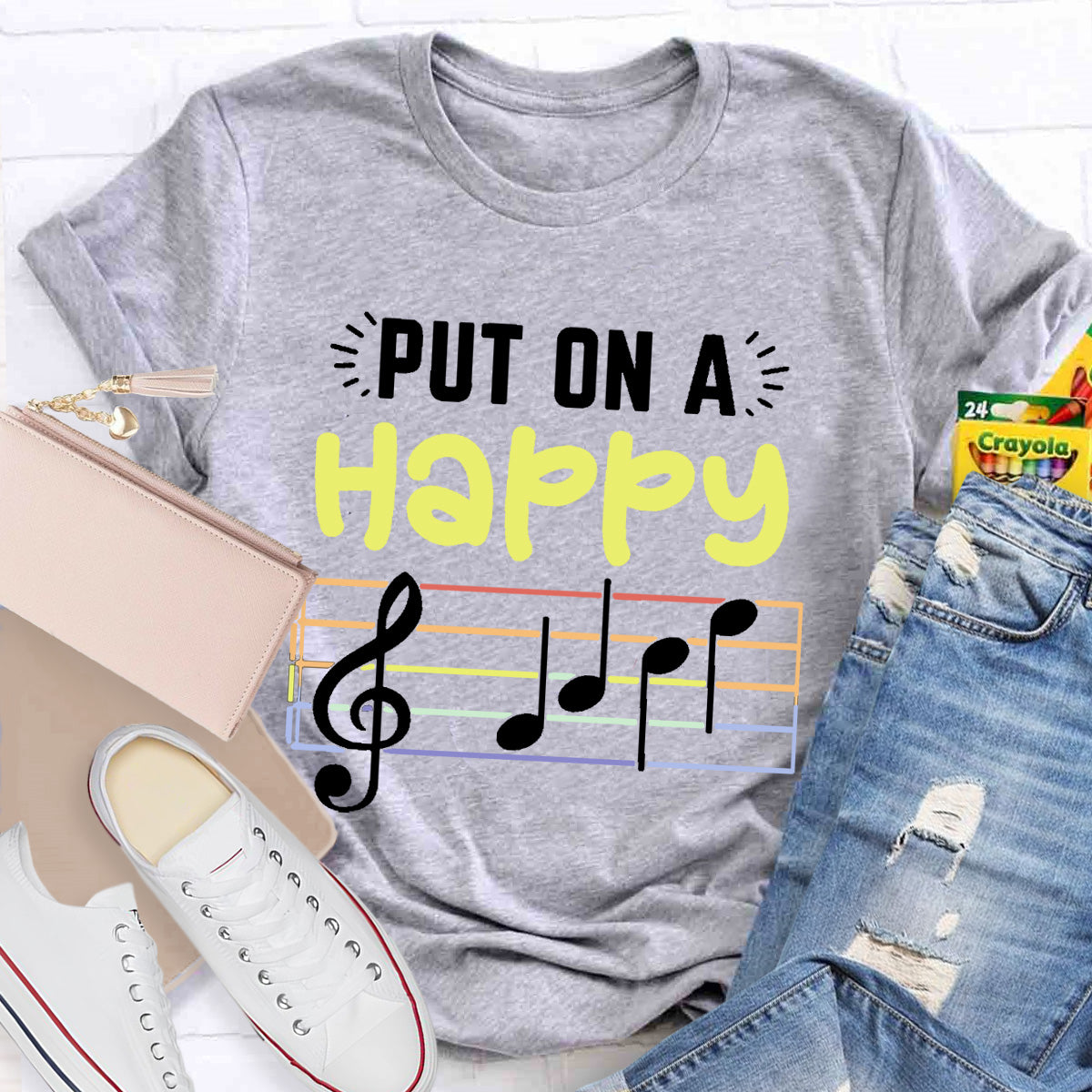 Put On A Happy Music Teacher T-Shirt