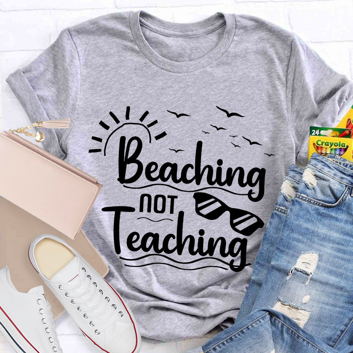Beaching Not Teaching Teacher T-Shirt