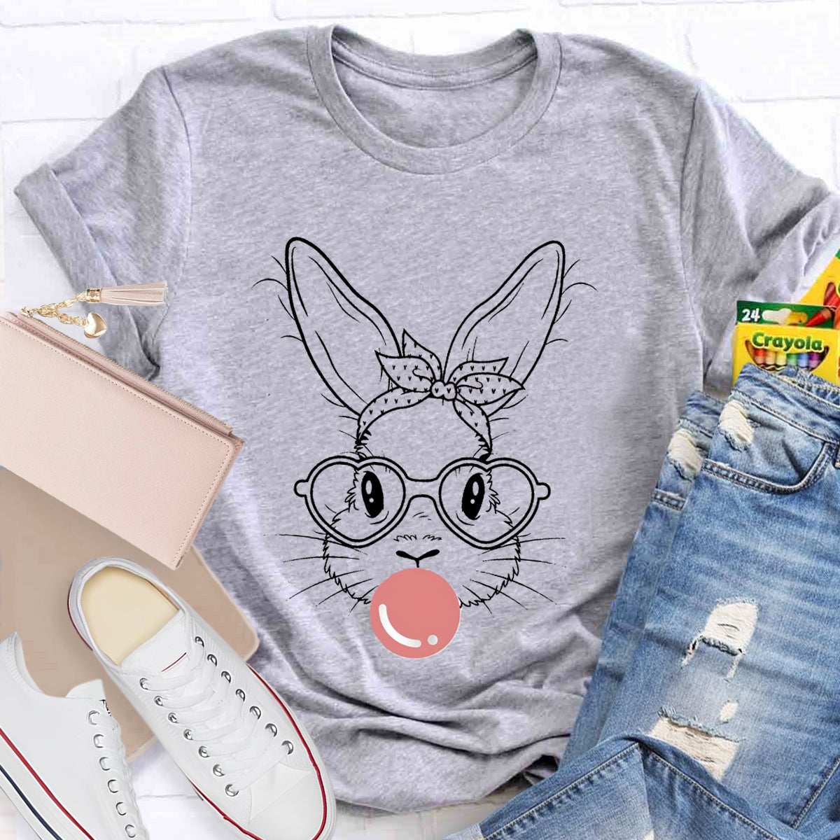 Bunny With Leopard Bandana T-Shirt