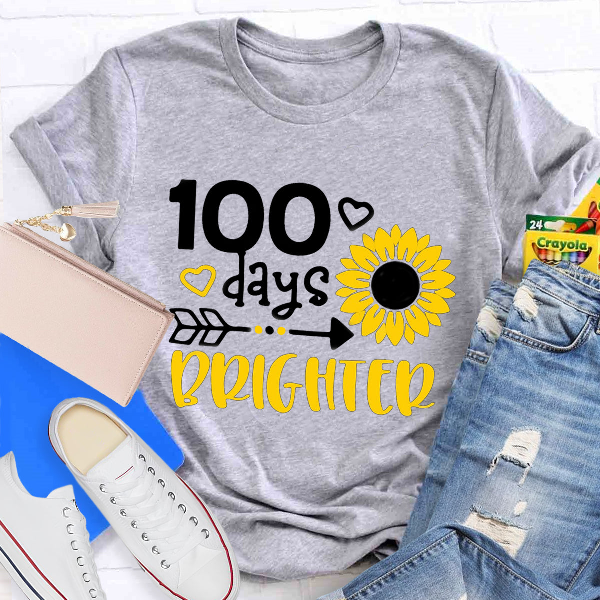 100 Days Brighter Sunflower T-Shirt
