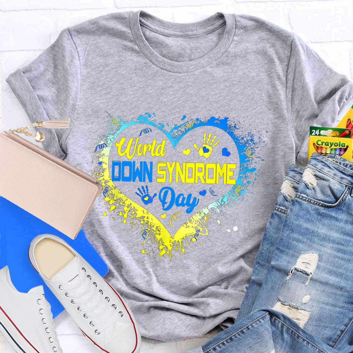 Heart Down Syndrome Day Heart T-Shirt