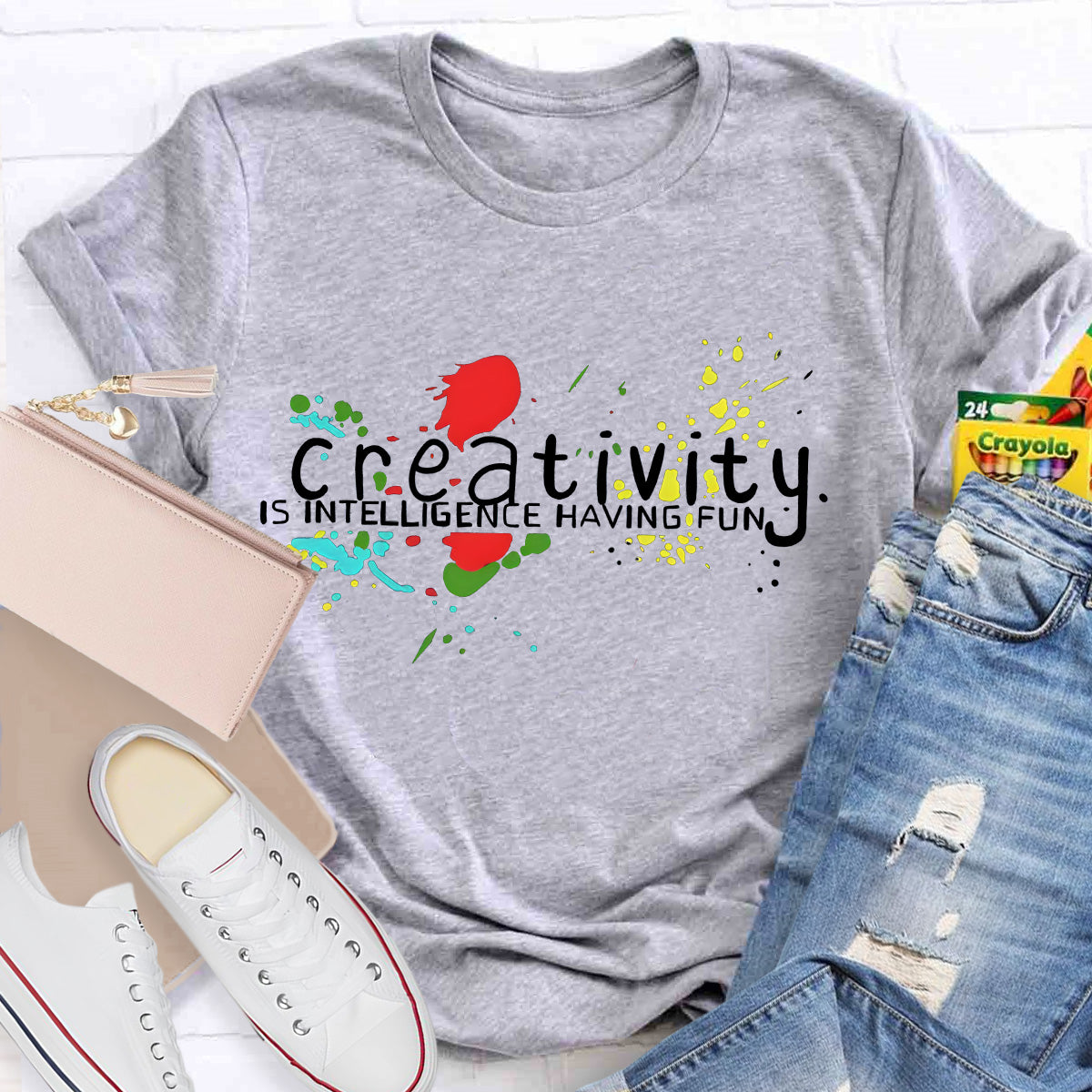Creativity Is Intelligence Having Fun Teacher T-Shirt