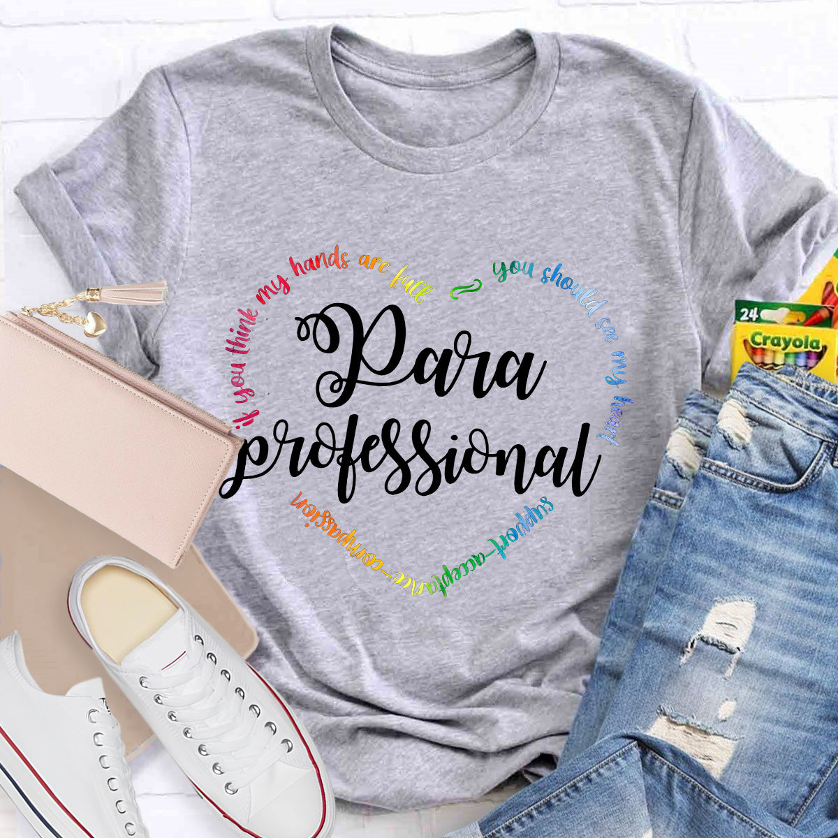 You Should See My Heart Para Teacher Heart T-Shirt