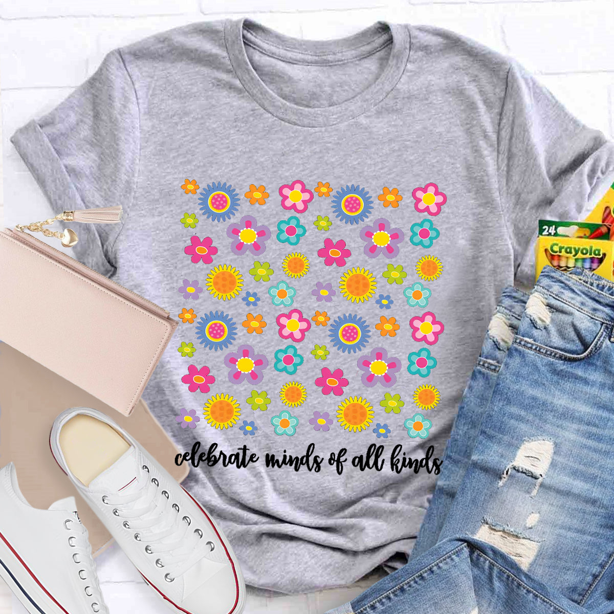 Floral Celebrate Minds Of All Kinds T-Shirt