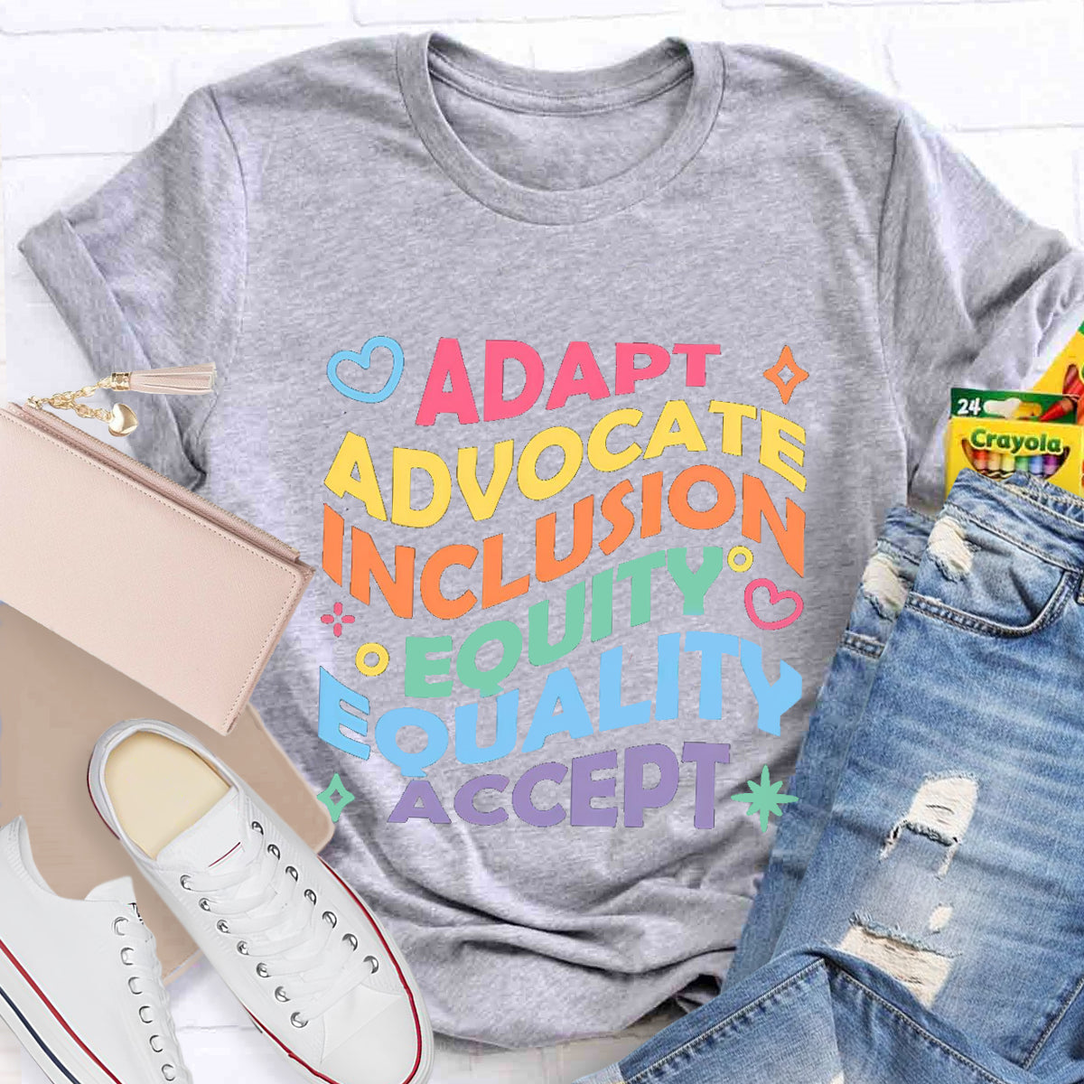 Adapt  Advocate  Accept Teacher T-Shirt