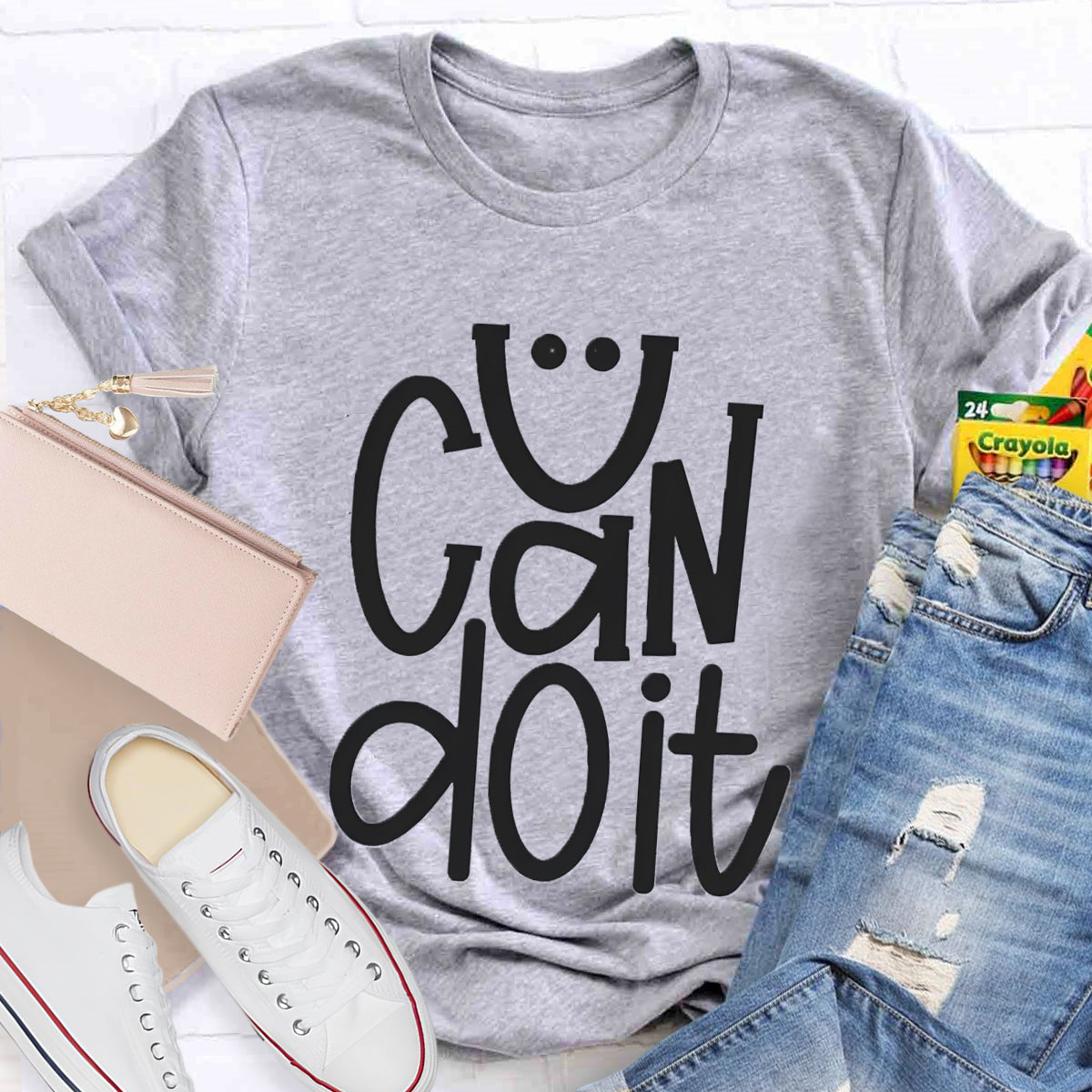 Can Do It Smile Teacher T-Shirt