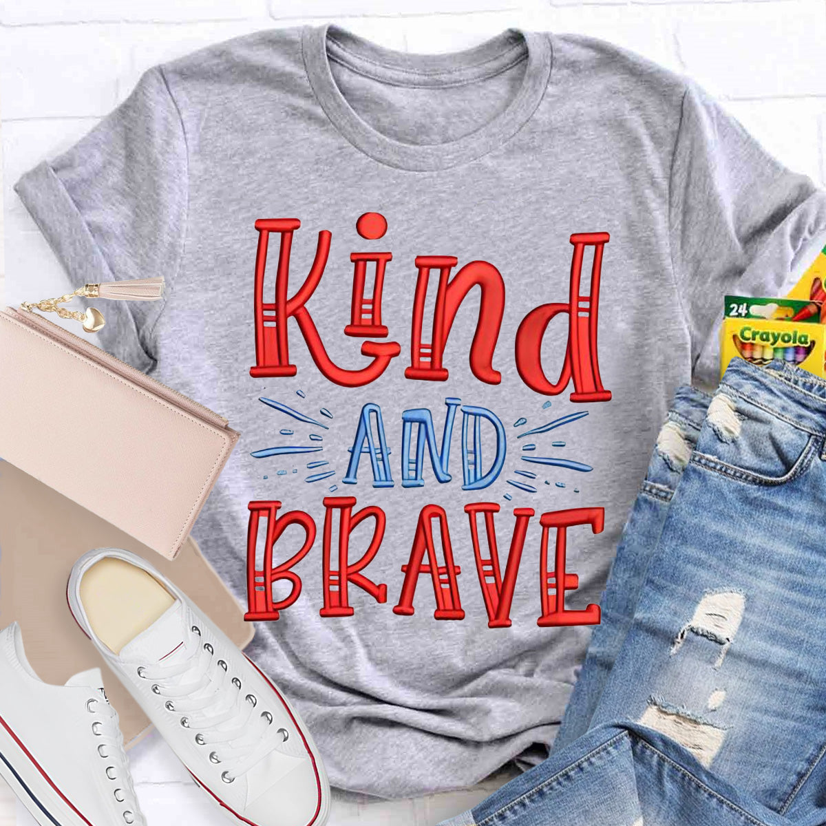 Kind And Brave Teacher T-Shirt