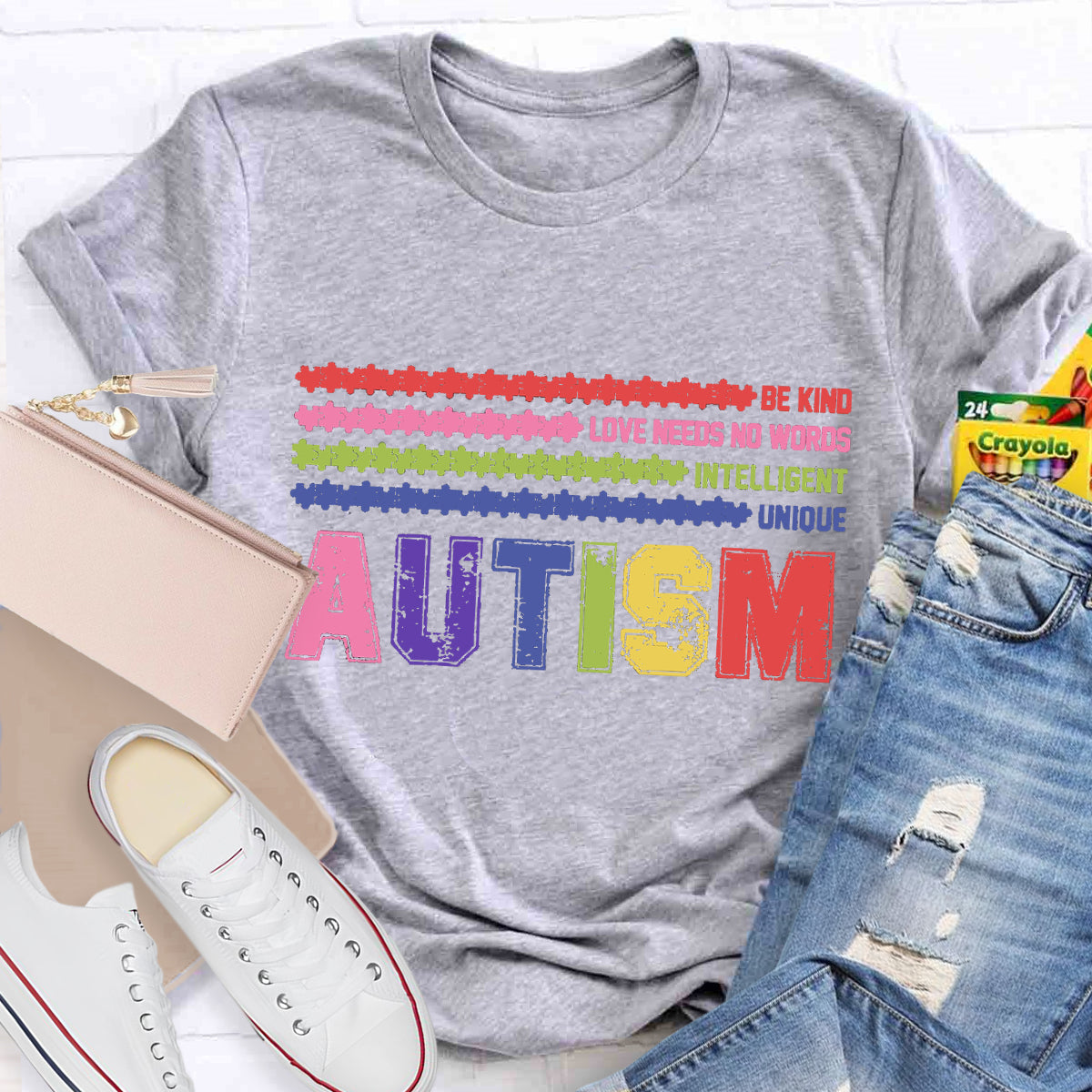 Autism Be Kind Love Need No Worlds Intelligent Unique  T-Shirt