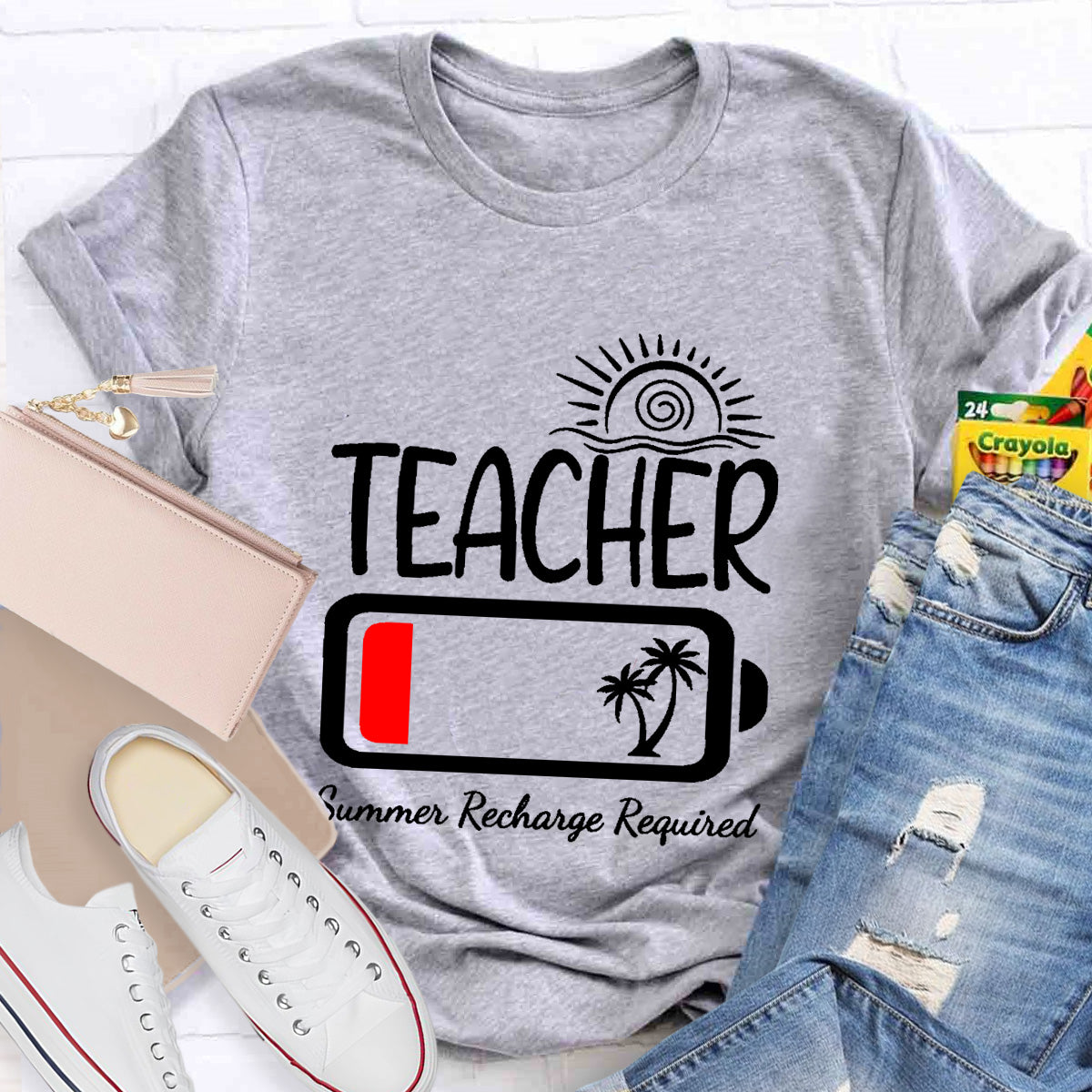 Summer Recharge Required  Teacher T-Shirt