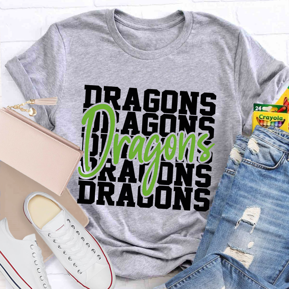 Personalized Mascot Game Day Dragons Teacher T-Shirt