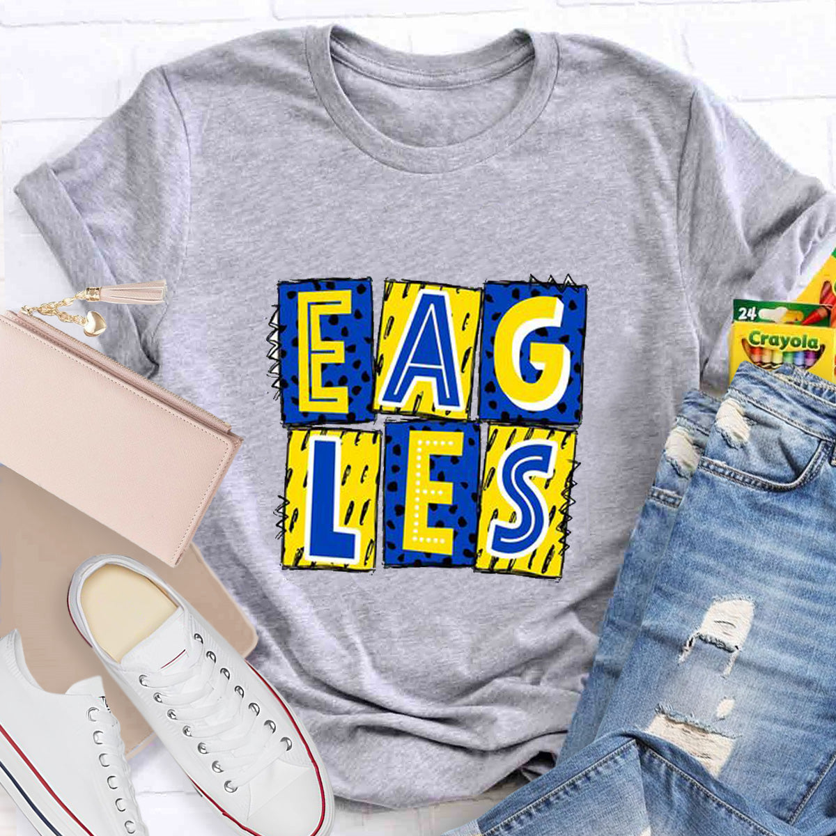Personalized School Mascot Eagles Teacher T-Shirt