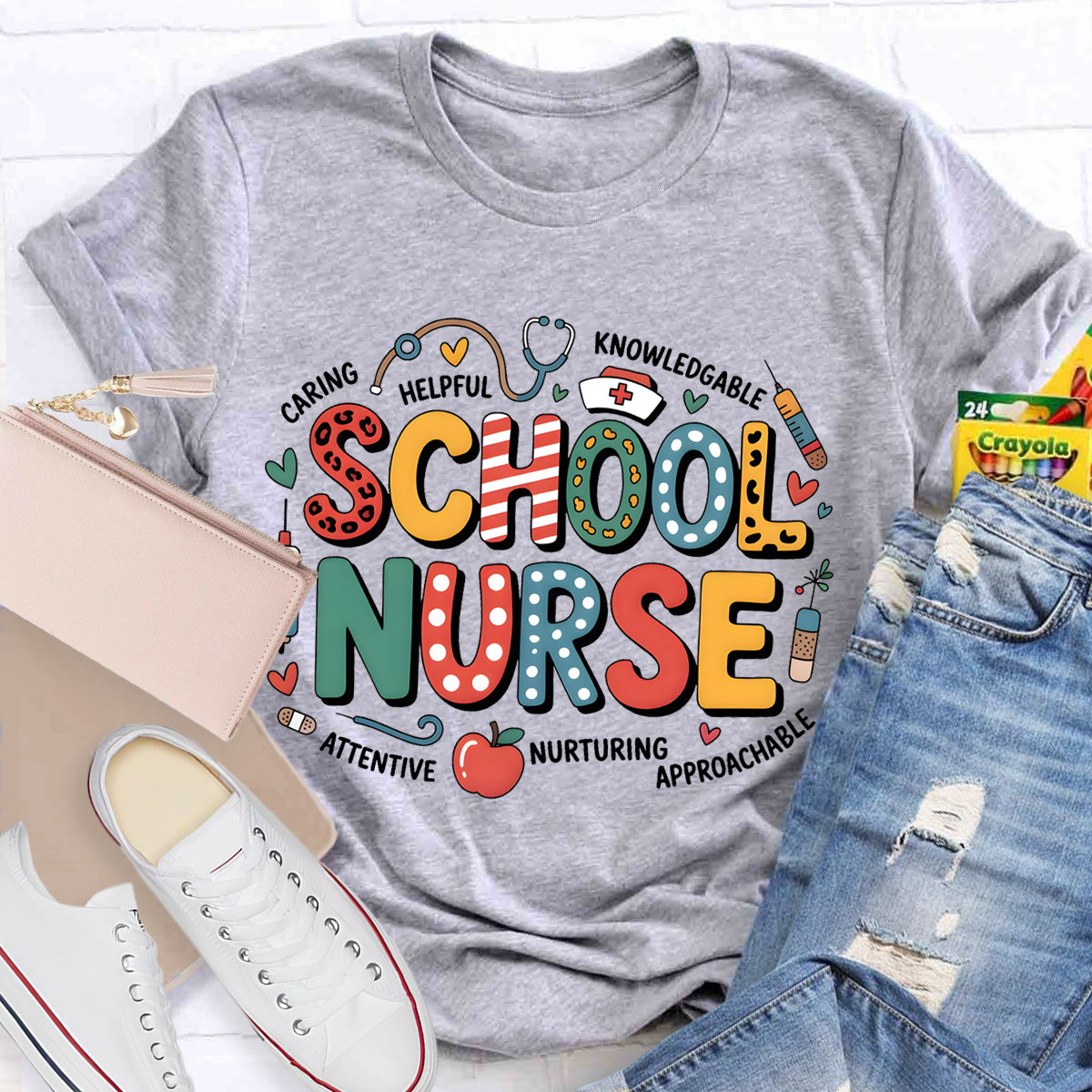 School Nurse Caring Helpful T-Shirt